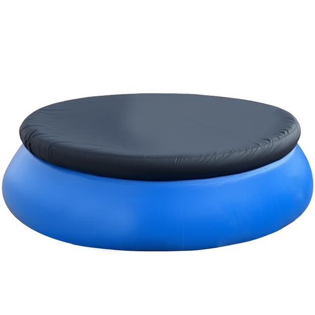 Ceblish Poolabdeckung Rund für 244 cm Aufblasbare Top Ring Pools, Reißfest Oxford-Gewebe Poolplane, Pool Abdeckplane Rund, Winddicht, Blattfest, UV-Beständig, Einfache Installation