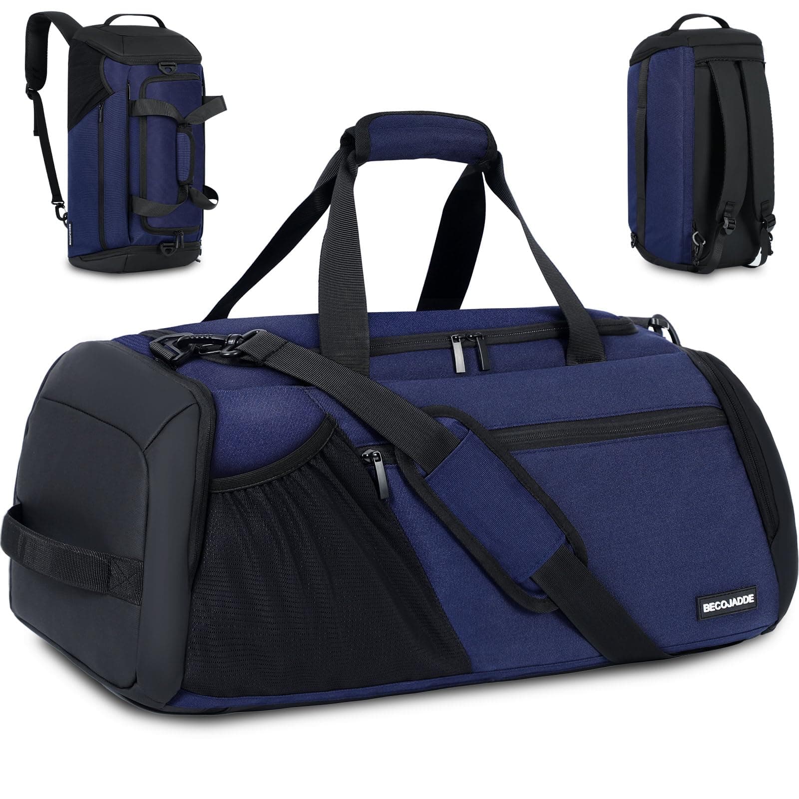 BECOJADDE Sporttasche Herren 40L Groß Sporttaschen Reiserucksack Mehrere Taschen Rucksack mit Schuhfach Nassfach Wasserdicht für Schulter und Hand Trainingstaschen Weekender Tasche Sports Bags