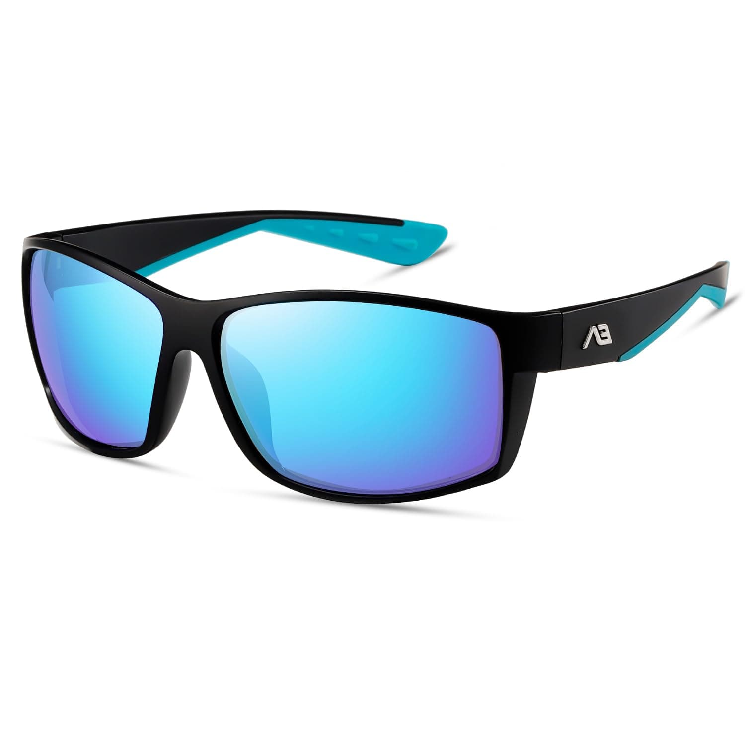 kimorn Polarisierte-Sonnenbrille Herren Sonnenbrille: Damen Sonnenbrille UV400 Schutz Sport Outdoor Schwarzer Rahmen/Blaue Quecksilber-linse