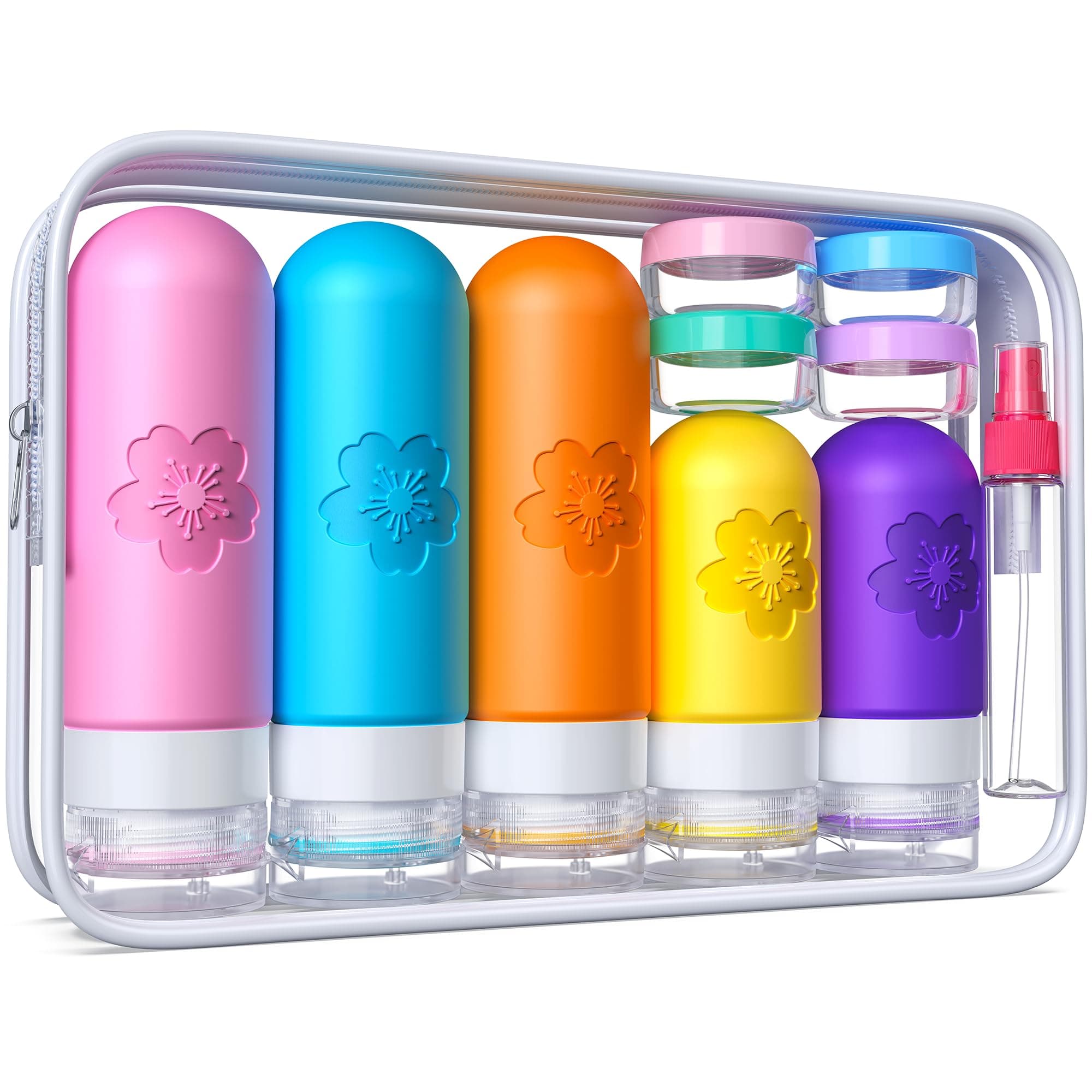 Amzrole Reise Gadgets - 20 Stück Reiseflaschenset zum Befüllen: Silikon Reiseflaschen TSA Genehmigt, Nachfüllbare Reise Flaschen Zum befüllen, Travel Essentials Reiseset Flüssigkeiten Blue Color