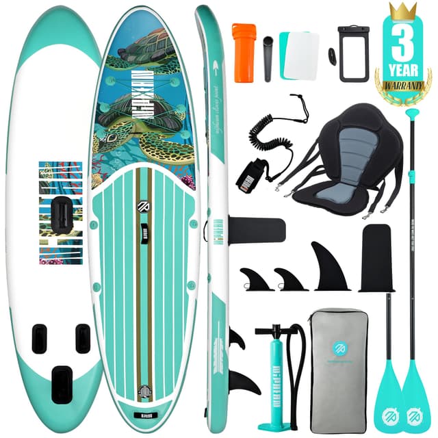 Niphean Stand up Paddle Board for Adults mit Allem Zubehör, 320cm Paddleboard für Aller Fähigkeitsniveaus, SUP mit 200kg Tragkraft für 2 Personen, Stand up Paddling Board mit Sitz Turtle Oasis mit dem Balanceflügel