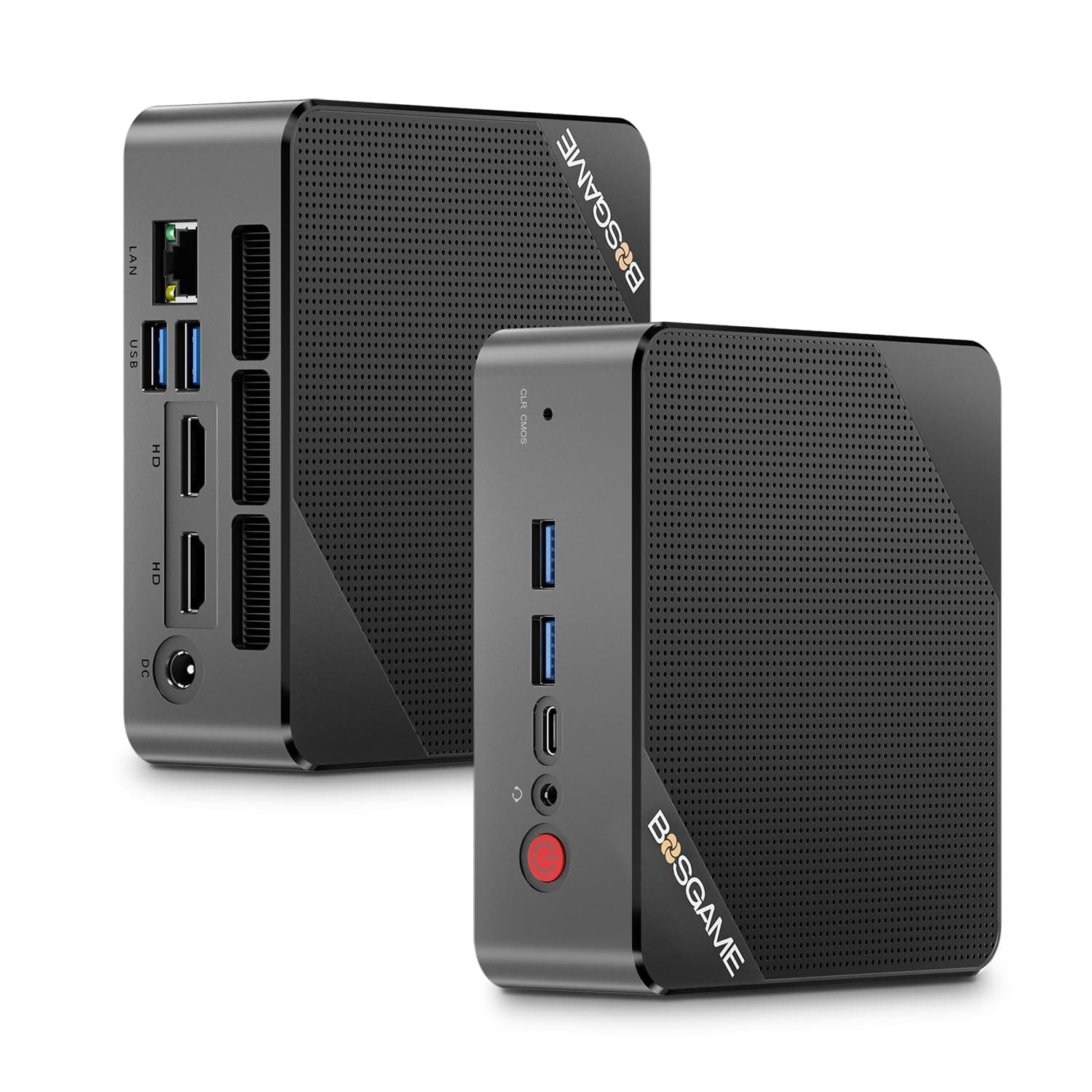 BOSGAME P1 Windows 11 Pro Light Gaming PC, AMD Ryzen 7 5700U, 8C/16T up to 4.3GHz, DDR4 RAM PCIe 3.0 SSD, 4K@60Hz Triple Display, HDMI, USB-C, USB3.2, 2.5G LAN, Wi-Fi 6E, BT 5.2 (P1/5700U/32G/512G)
