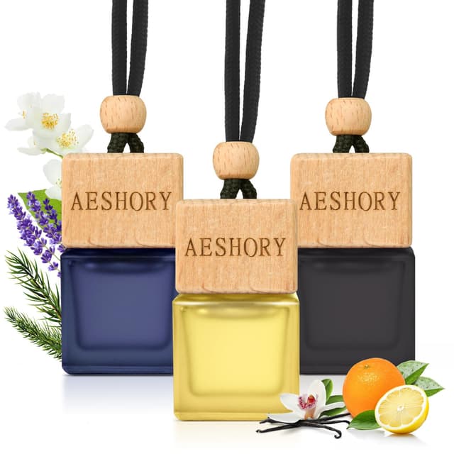 Aeshory 3 x 8ML Auto Duft Lufterfrischer Hotel Kollektion, Auto Lufterfrischer zum Aufhängen, mit Halterung, Innenraum Deko Duftspender Automatisch Autodüfte im Taxi Büro Zuhause