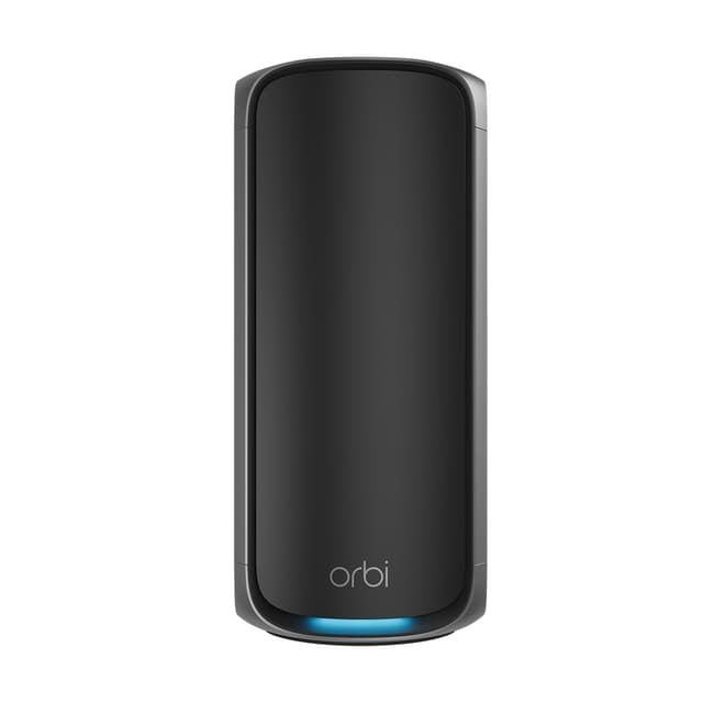 NETGEAR Orbi 970-Serie (RBE970B) Quad-Band WiFi 7 Mesh Zusatzsatellit Black Edition, kompatibel mit Mesh-Systemen oder Routern der 970-Serie, erweitert die Abdeckung bis 220 m², BE27000 802.11be WiFi 7 Satellite schwarz