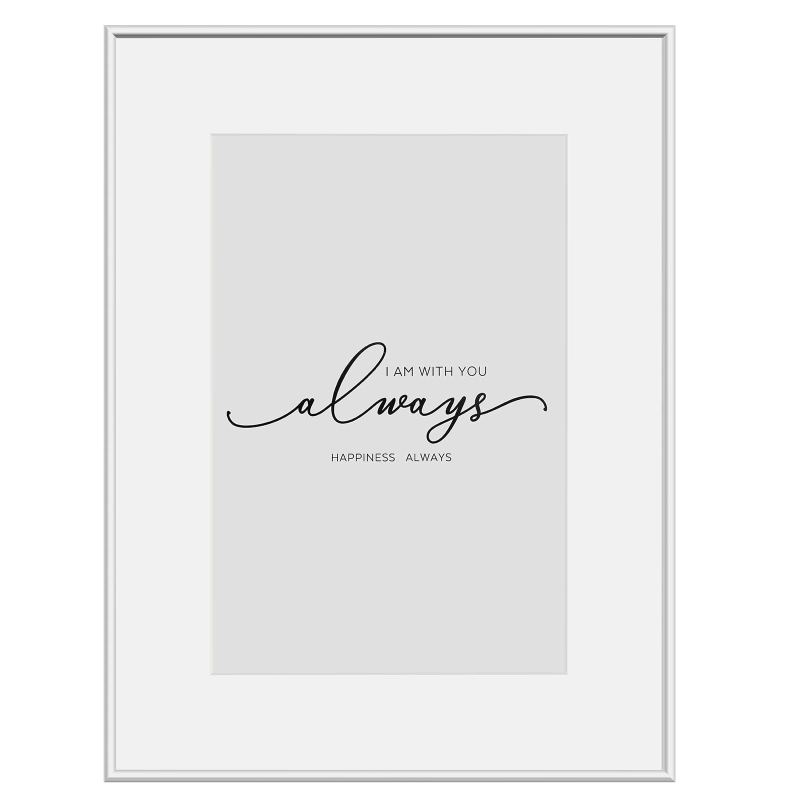 WOLTU Bilderrahmen Din A4, Fotorahmen Aluminium Silber Matt, Bilderrahmen Collage mit Passepartout, Picture Frame mit Ständer, Posterrahmen mit Kunststoff, BR9956sb 21x29,7 cm A4 / 1x Silber