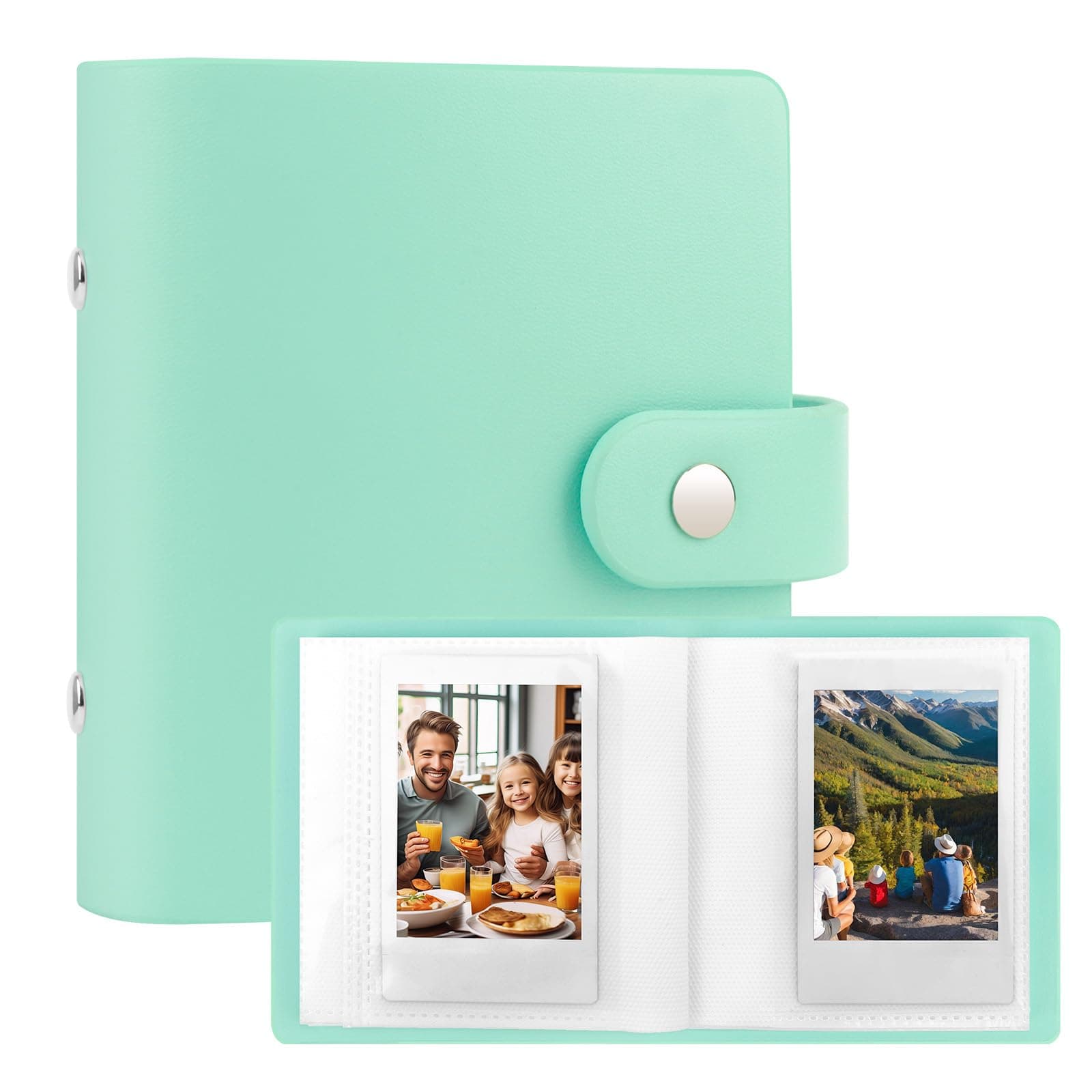 52 Taschen Mini-Fotoalbum für Fujifilm Instax Mini 12 11 9 90 8 7s 40, passend für Polaroid Snap/Z2300/SocialMatic Sofortbildkameras & Zip Sofortdrucker (1 Pack, Äppelgrün) Äppelgrün 1 Pack