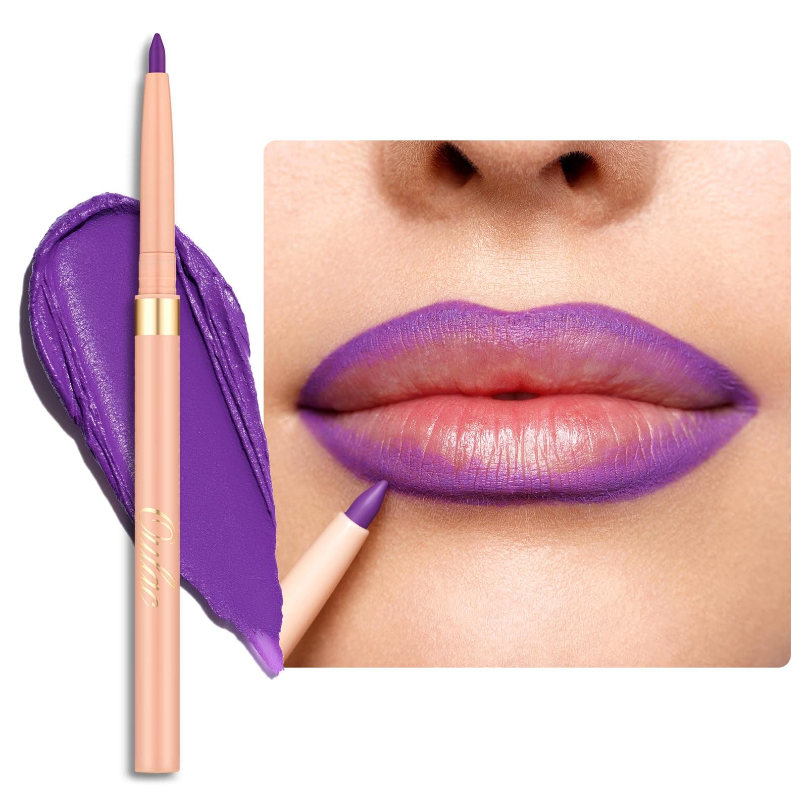 OULAC Lila Lipliner Wasserfest, Drehbarer Langanhaltender Lippenkonturenstift mit Mattes Finish, Hochpigmentiert und Geschmeidig, Konturieren Sie Ihre Lippen, Vegan (08) Well-dressed 08 Well-dressed