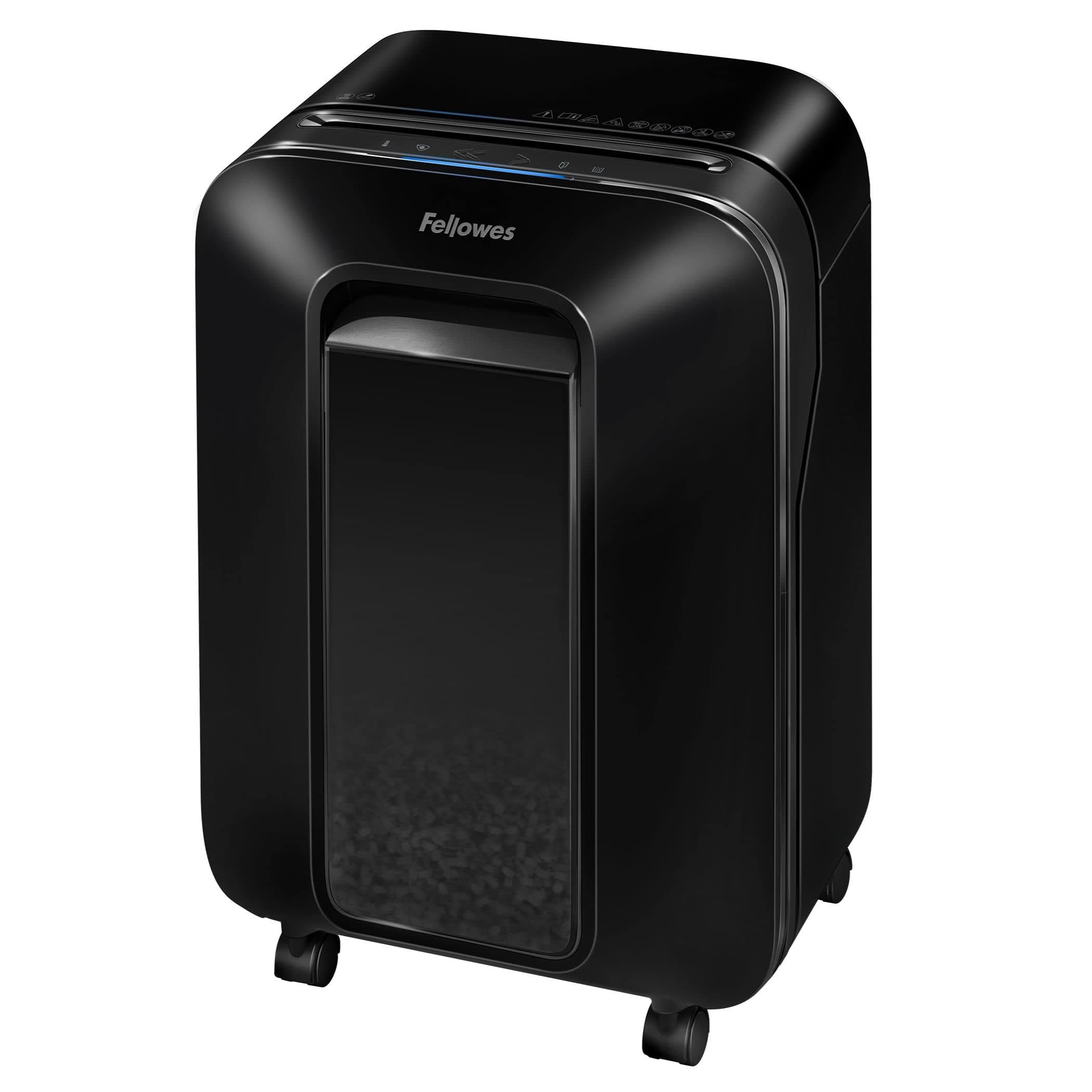 Fellowes Aktenvernichter 12 Blatt Partikelschnitt (P4), Papierschredder für Büro, Homeoffice, Powershred LX200, Schredder mit 22L Papierkorb, 100% staufrei, Safesense, Füllstandsanzeige, schwarz 12 Blatt LX200 – 12 Blatt – Cross Cut – 22 Liter Papierkorb