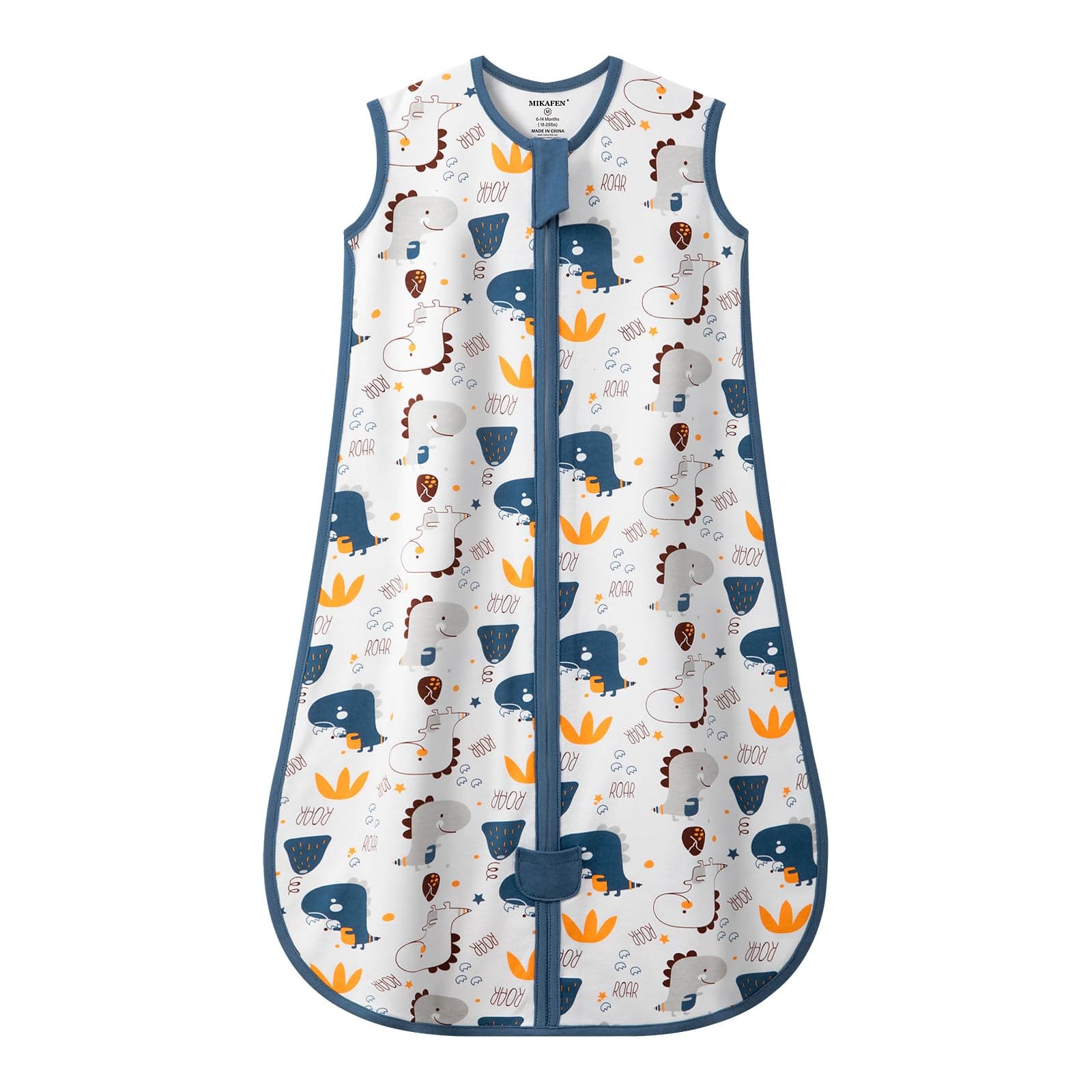 MIKAFEN Baby Schlafsack Sommer 1.0 Tog,100% Baumwolle Kinder Sommerschlafsack für Jungen und Mädchen, Blauer Dinosaurier,14-24 Monate Blauer Dinosaurier 14-24 Monate