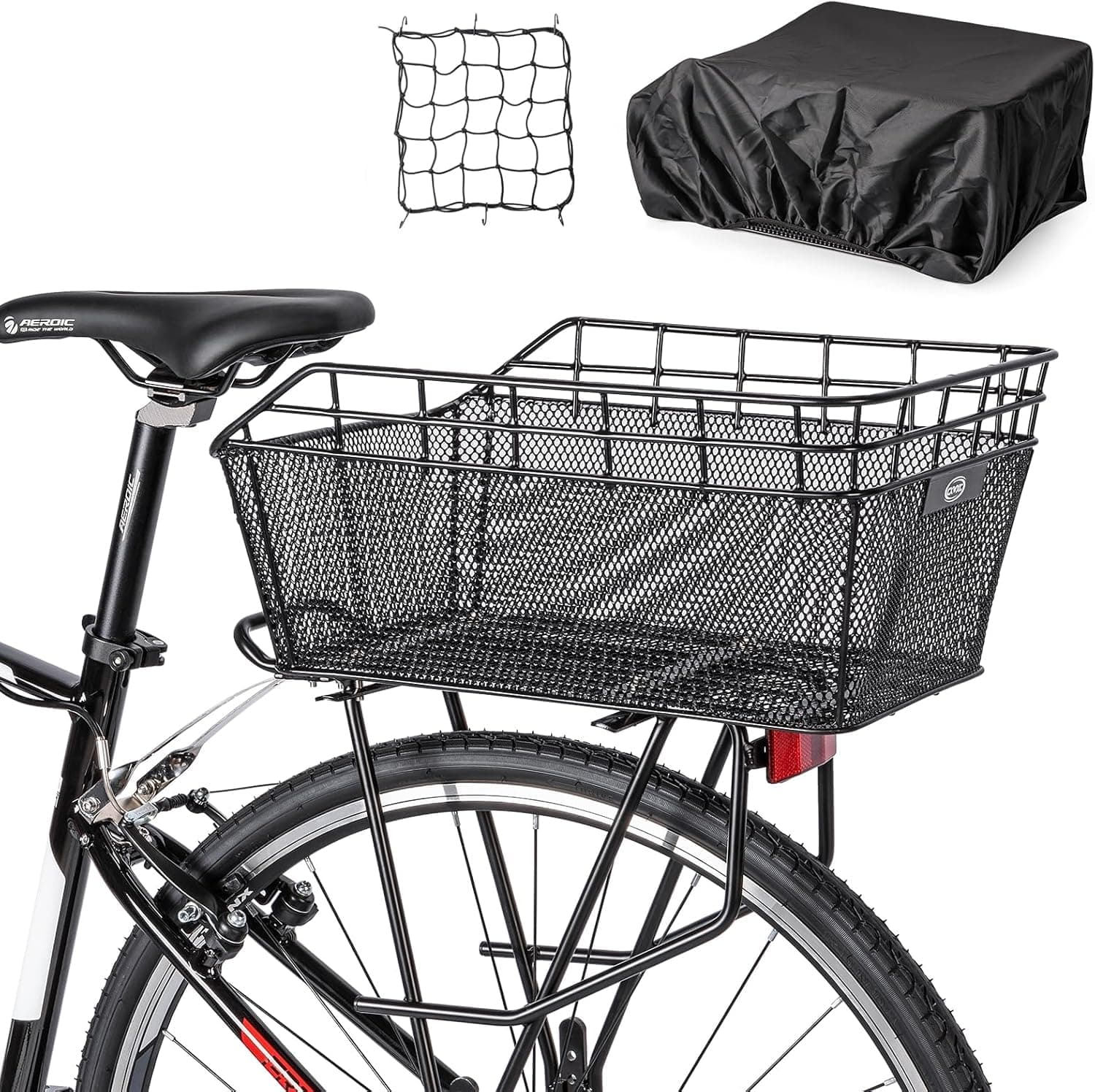 CXWXC Fahrradkorb Hinten mit Ladungsnetz und Eine Dicke Futterung fur Fahrrad, Dicke Futterung Tasche für Fahrrad, Elektrofahrrad CX-HT-193-EU