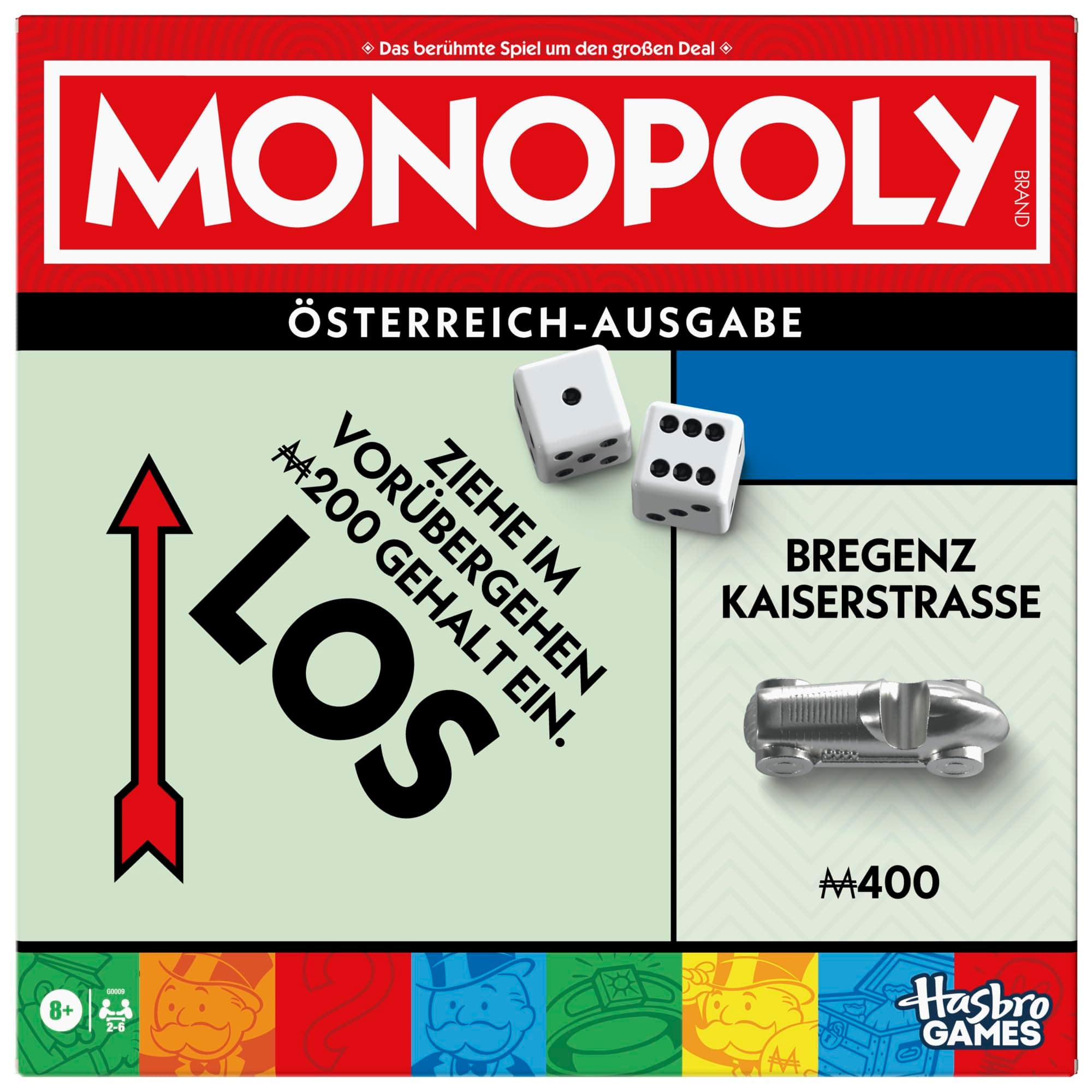 Monopoly Brettspiel mit Aufbewahrungsfach und größeren Spielfiguren - Deutsche Fassung