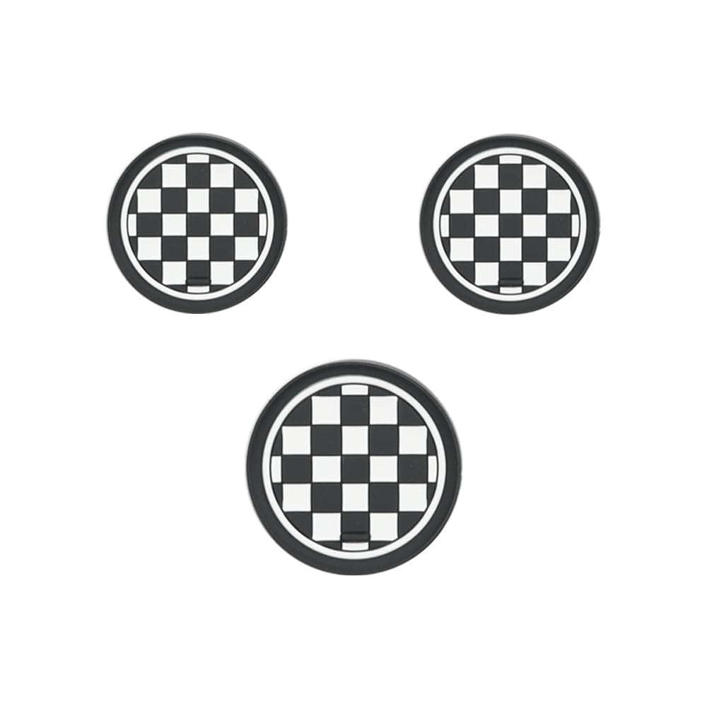 Für Mini Cooper R55 R56 R57 Cup Halter Silikon Pad Mini R55 R56 R57 Auto Cup Untersetzer, 3PCS rutschfeste Matte Untersetzer (Checker)