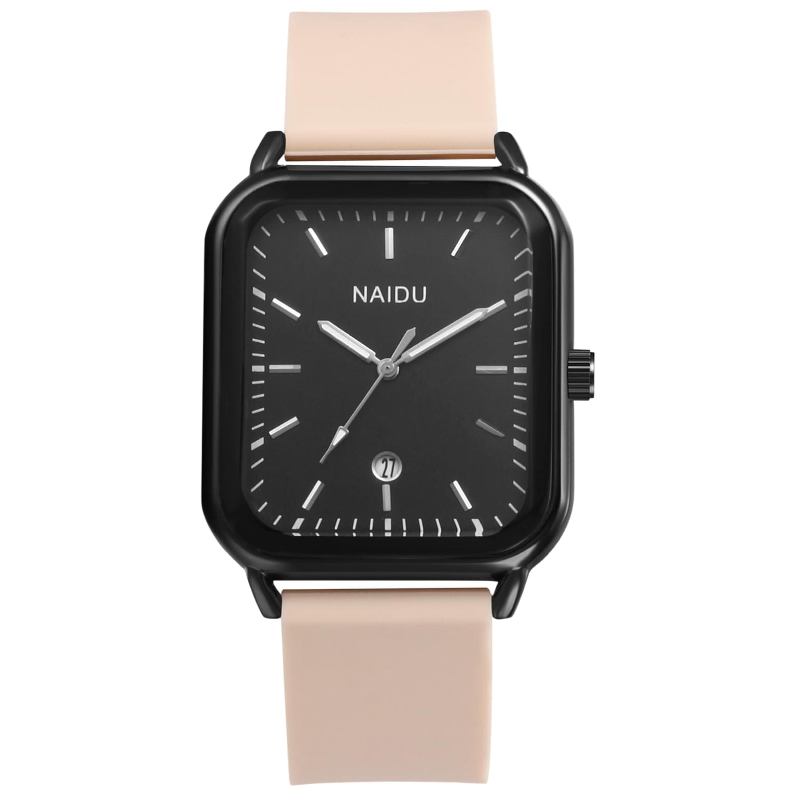 Avaner Uhren Damen Herren Rechteckig: Herrenuhr Damenuhr aus Silikon Weiches Gelee Armband Rechteckuhr Sportuhr Analog Quarz Uhr Geschenk für Männer Frauen Khaki