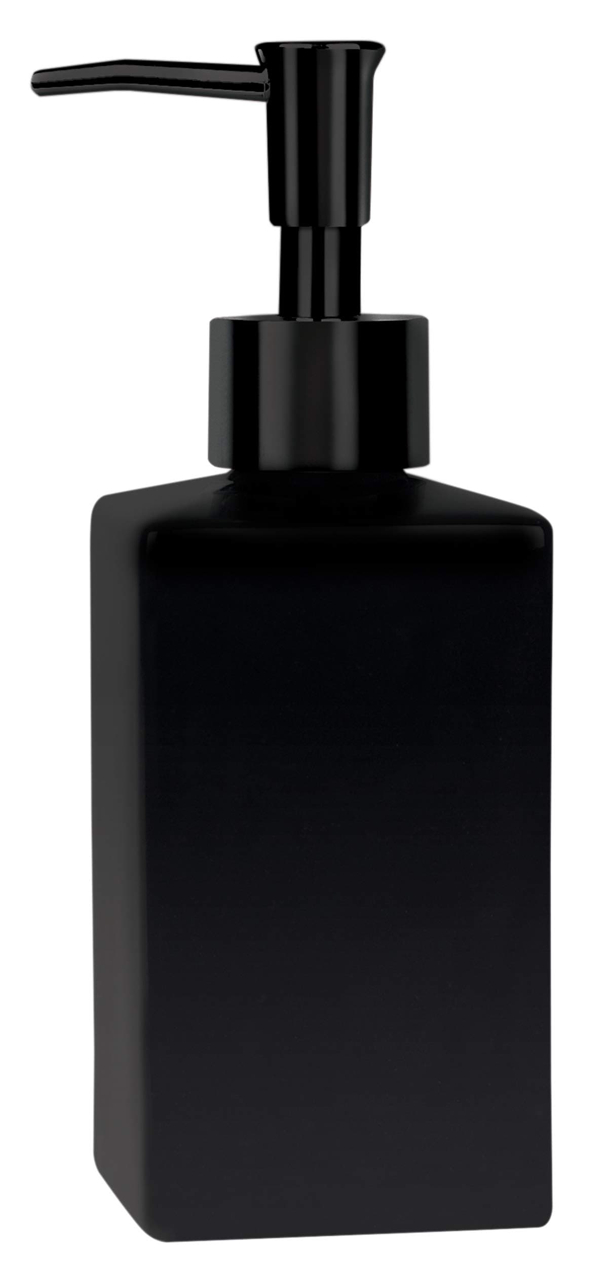 Spirella Seifenspender Quadro Porzellan Flüssigseifen-Spender 300ml matt schwarz