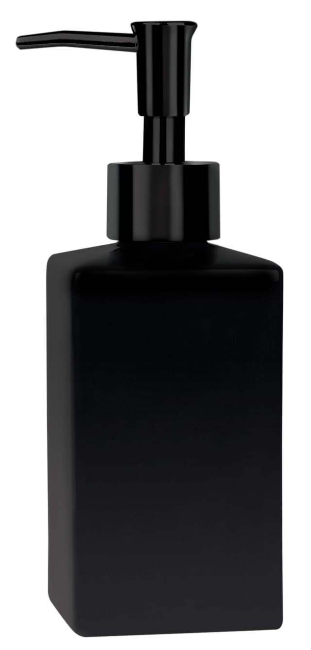 Spirella Seifenspender Quadro Porzellan Flüssigseifen-Spender 300ml matt schwarz