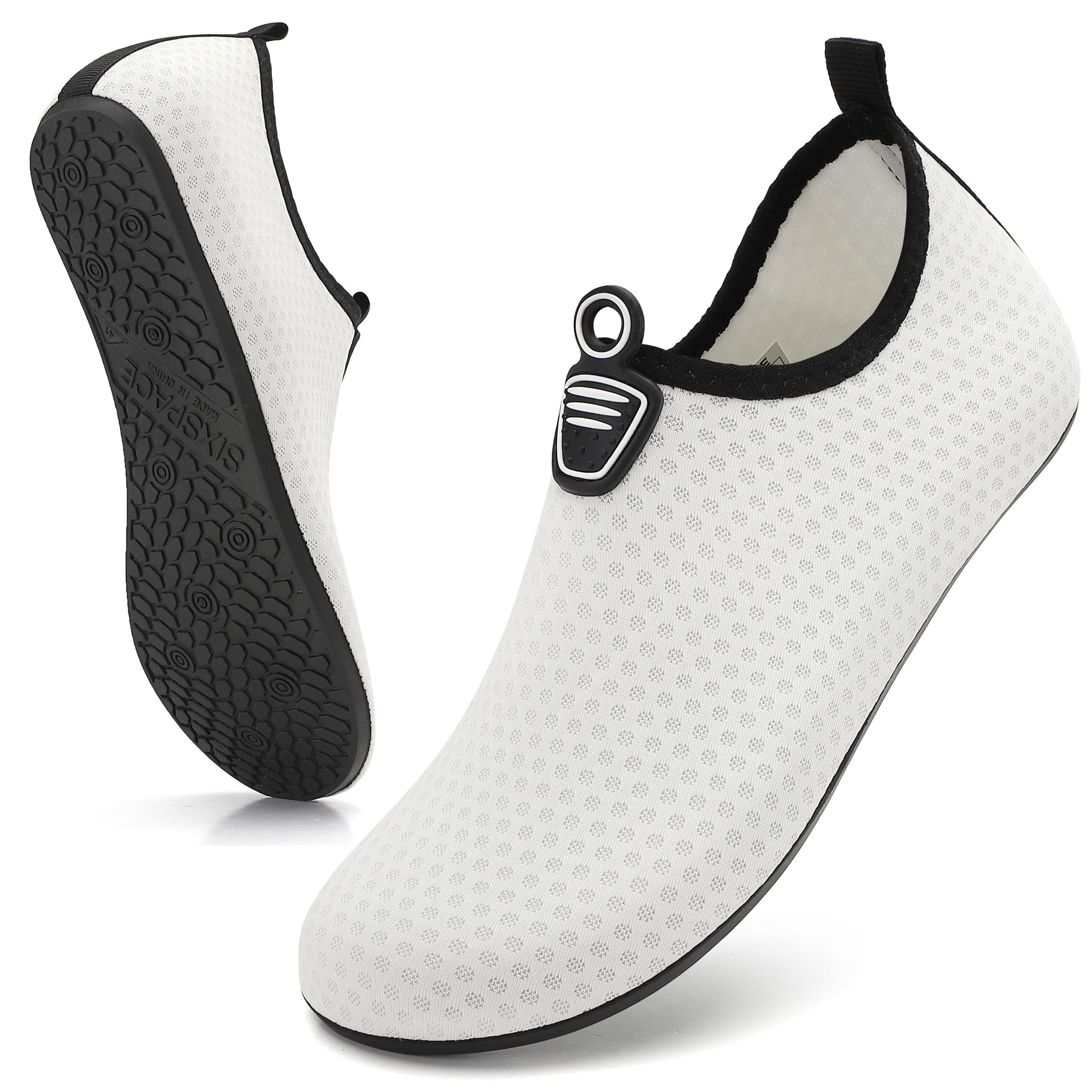 Unisex Badeschuhe Wasserschuhe Strandschuhe Schnell Trocknend Schwimmschuhe Breathable Aquaschuhe Surfschuhe für Herren Damen Gr.34-47 43 EU 645 Weiß