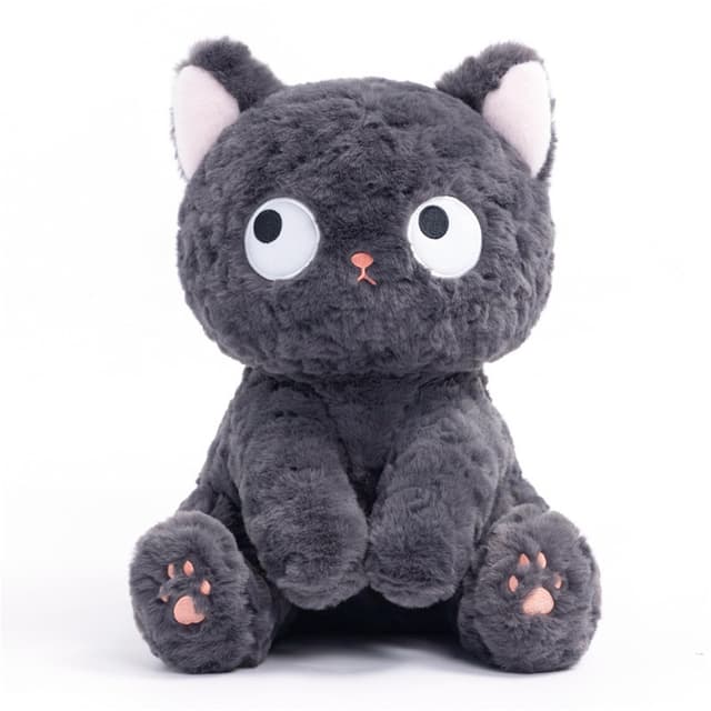 Herfair Kuscheltier Katze Plüschtier Kawaii Plüsch Katzen Weiche Flauschige Stofftier Plüschpuppen Wurfkissen Kinder Spielzeug Geschenk für Mädchen und Jungen (B,S)