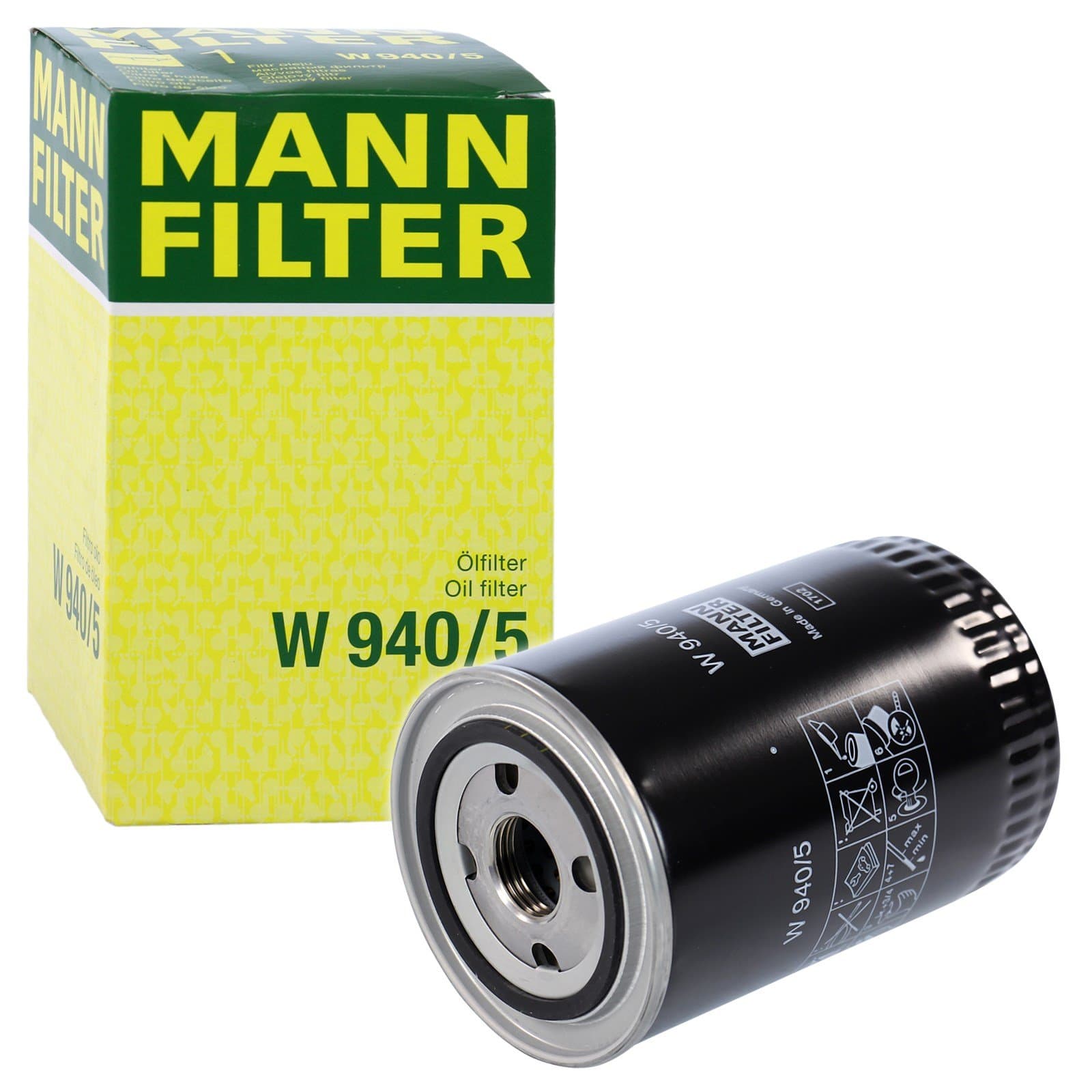 MANN-FILTER W 940/5 Ölfilter - für Off-Highway Anwendungen 1 Packung Single