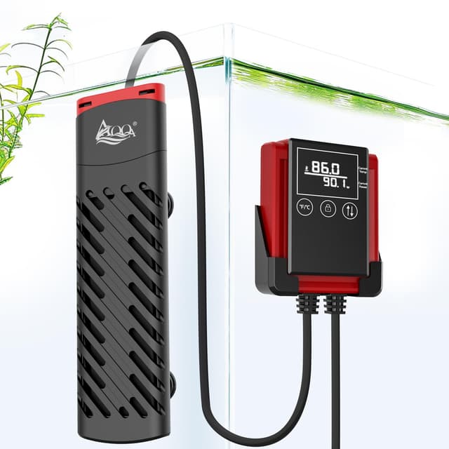 AQQA Aquarium Heizung,100W PTC Aquarium Heizstab mit Thermostat,Einstellbare Temperatur Aquarium Heizer mit Externem LED Controller Display,Aquarien Heizung für 30-100L