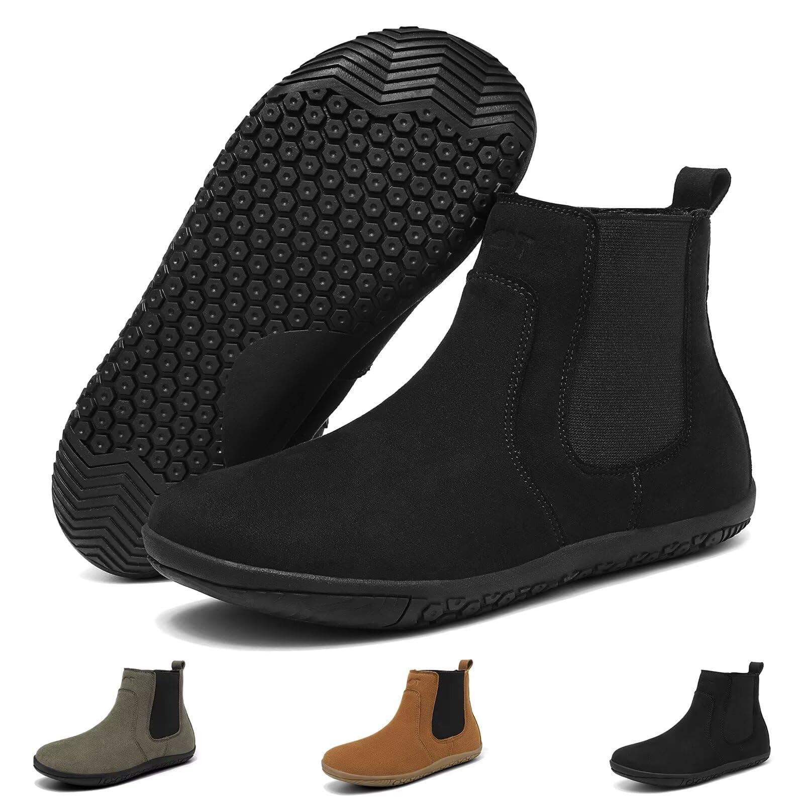 Wizshoe Barfuß Chelsea Boots Damen Ankle Stiefeletten Flache Halbstiefel