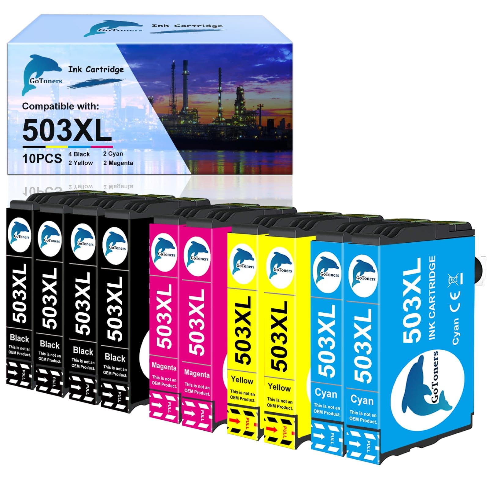 GoToners 503 XL Patronen Kompatibel für 503 503XL Druckerpatronen Multipack für Expression Home XP-5200 XP-5205, Workforce WF-2960 WF-2965 WF-2960DWF WF-2965DWF (10er-Pack) 503XL 10-PACK