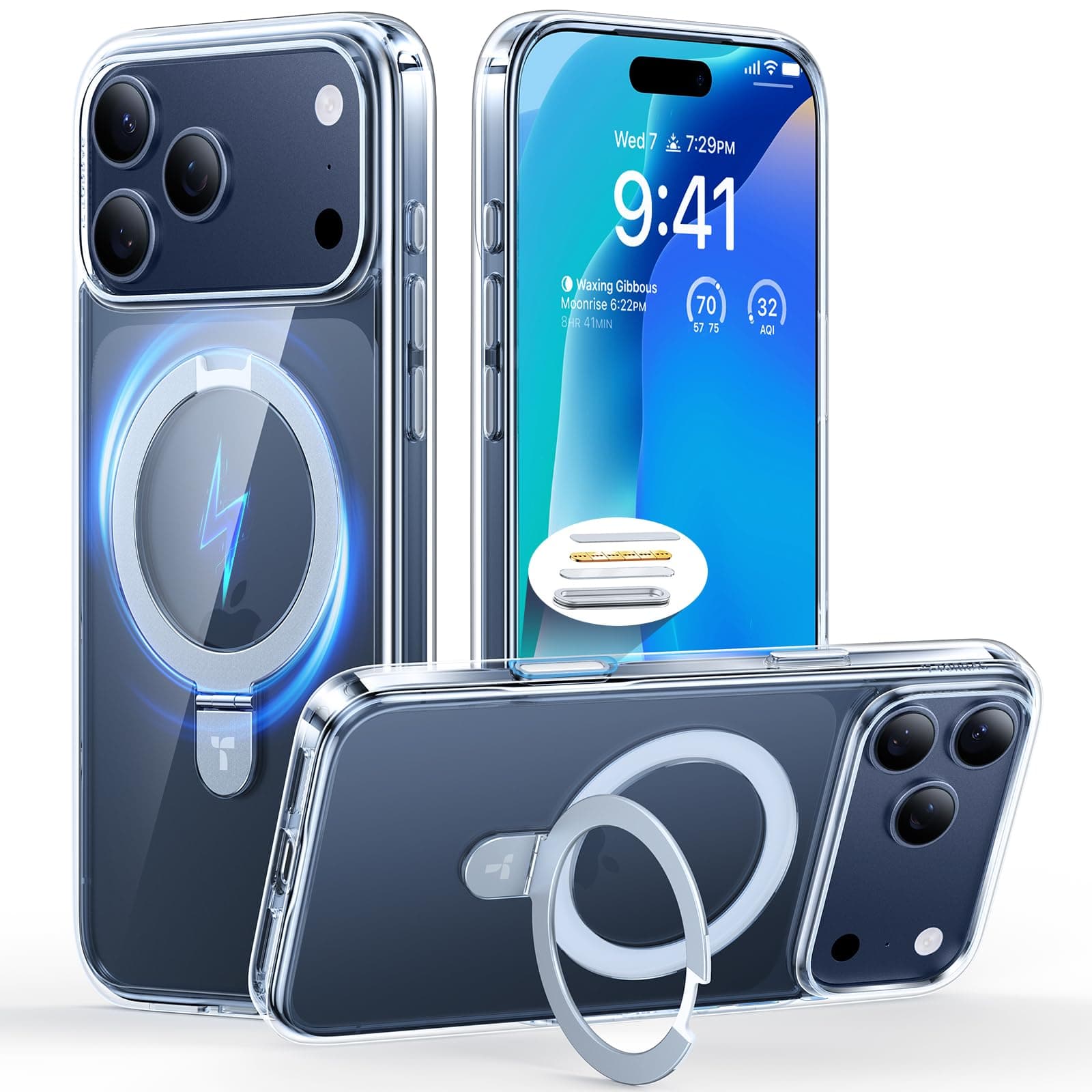 TORRAS Ostand Q1 Guardian für iPhone 17 Pro Max Hülle für MagSafe (Zertifizierte Militärschutz & Stabilster Ständer & Nr.1 Magnetkraft) Handyhülle iPhone 17 Pro Max Case All-in-One Transparent iPhone 17 Pro Max Transparent