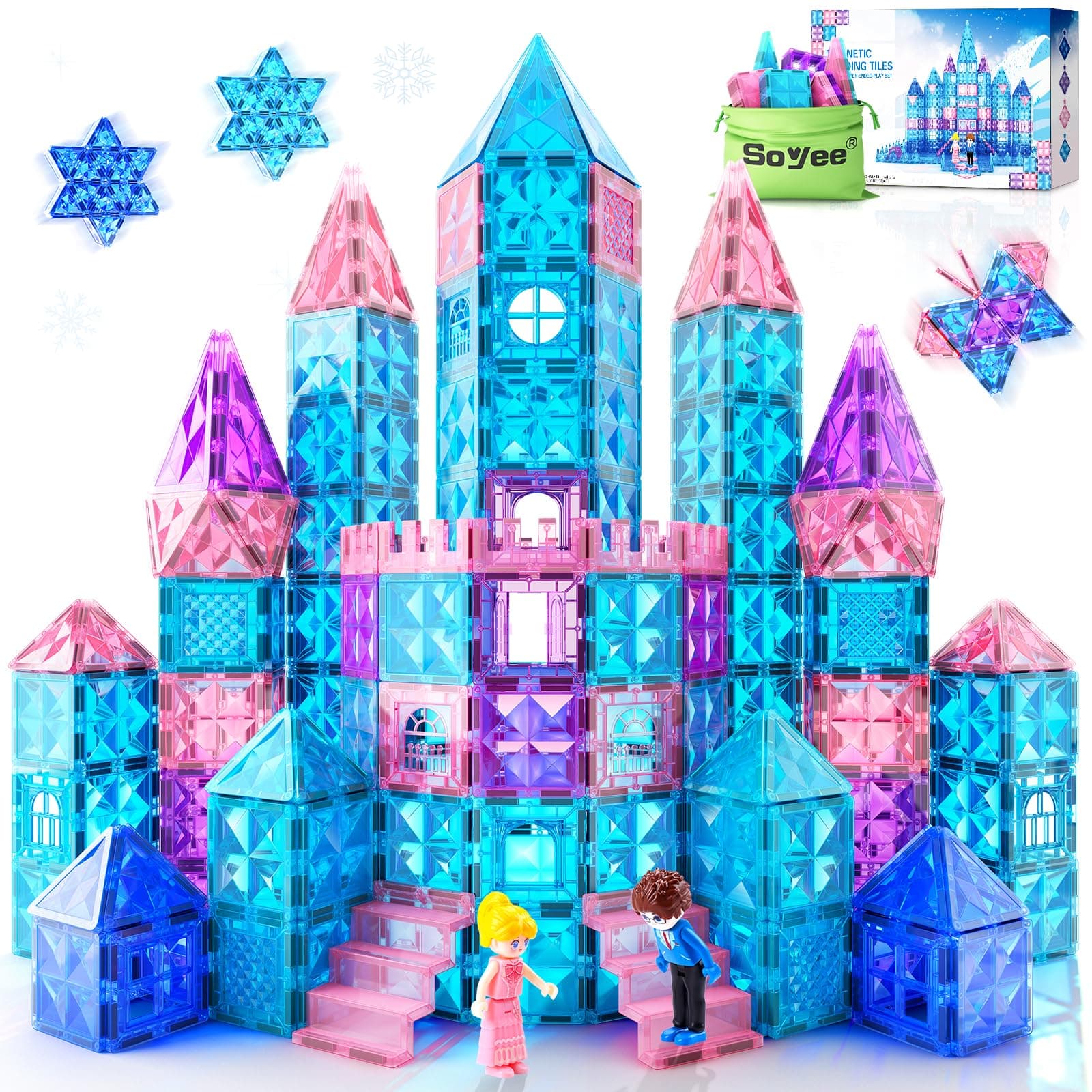 Magnetische Bausteine 102 Stück Magnetbausteine Magnetspielzeuge Kinderspielzeug Magnetblöcke Magnetsteine Kinder Jungen und Mädchen STEM Sensorik Spielzeug ab 3, 4, 5, 6, 7, 8+ Jahre