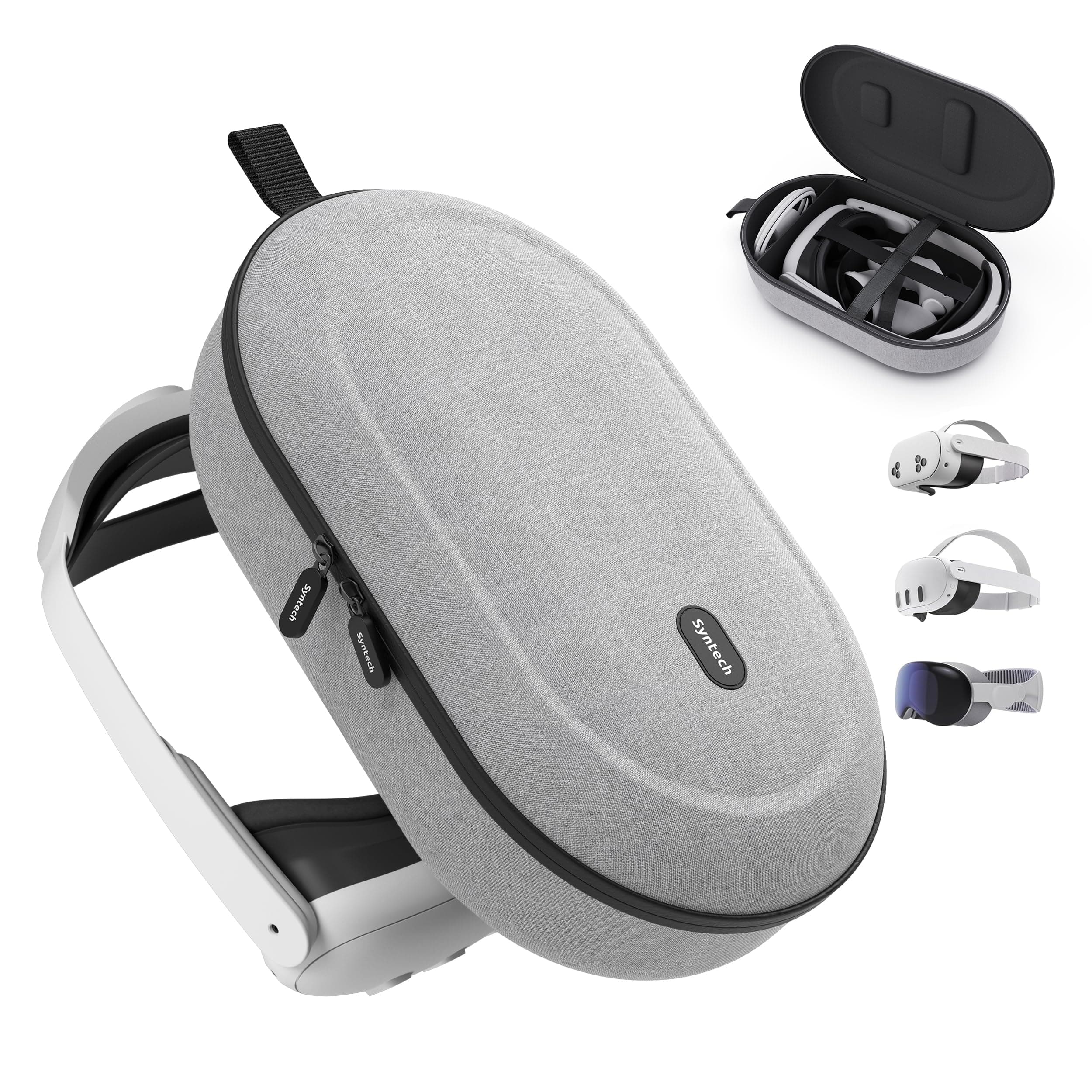 Syntech Tragetasche Kompatibel mit Meta/Oculus Quest 2 Zubehör/PICO 4 VR Headset mit Elite Strap, Touch Controllern und anderem VR Zubehör, Premium Material & Ultra-Sleek Design Grau M