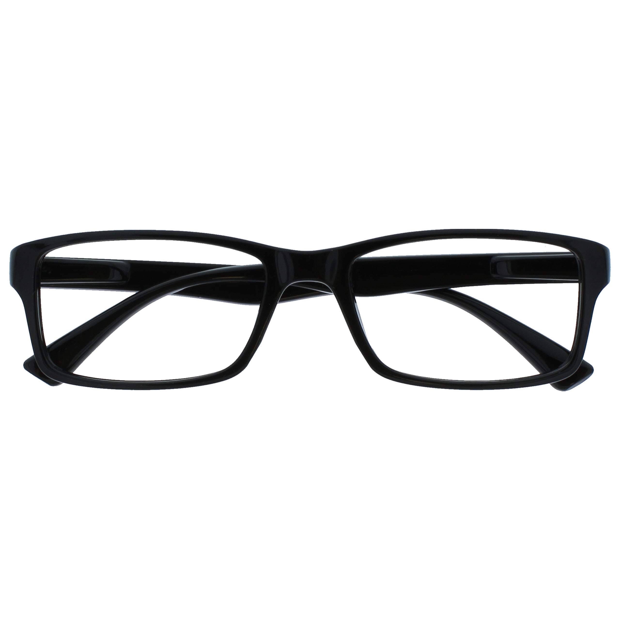 OPULIZE PEP Lesebrille für Damen und Herren - Große Rechteckige Brille - Komfortable Federscharniere - Kratzfest - Schwarz - UVR +1.00 Schwarz 1 x