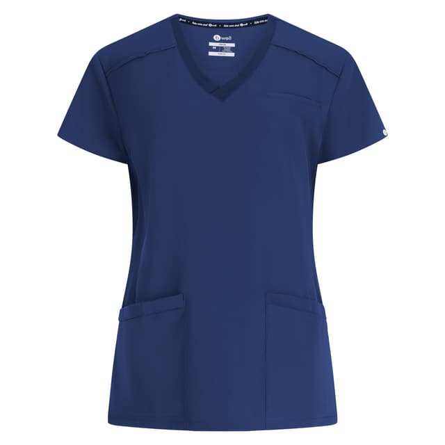 B-well Julia Kasacks Damen Pflege Kasacks Altenpflege Damen Kasack Damen Berufskleidung Kurzarm V-Ausschnitt Anti-Falten mit Elasthan