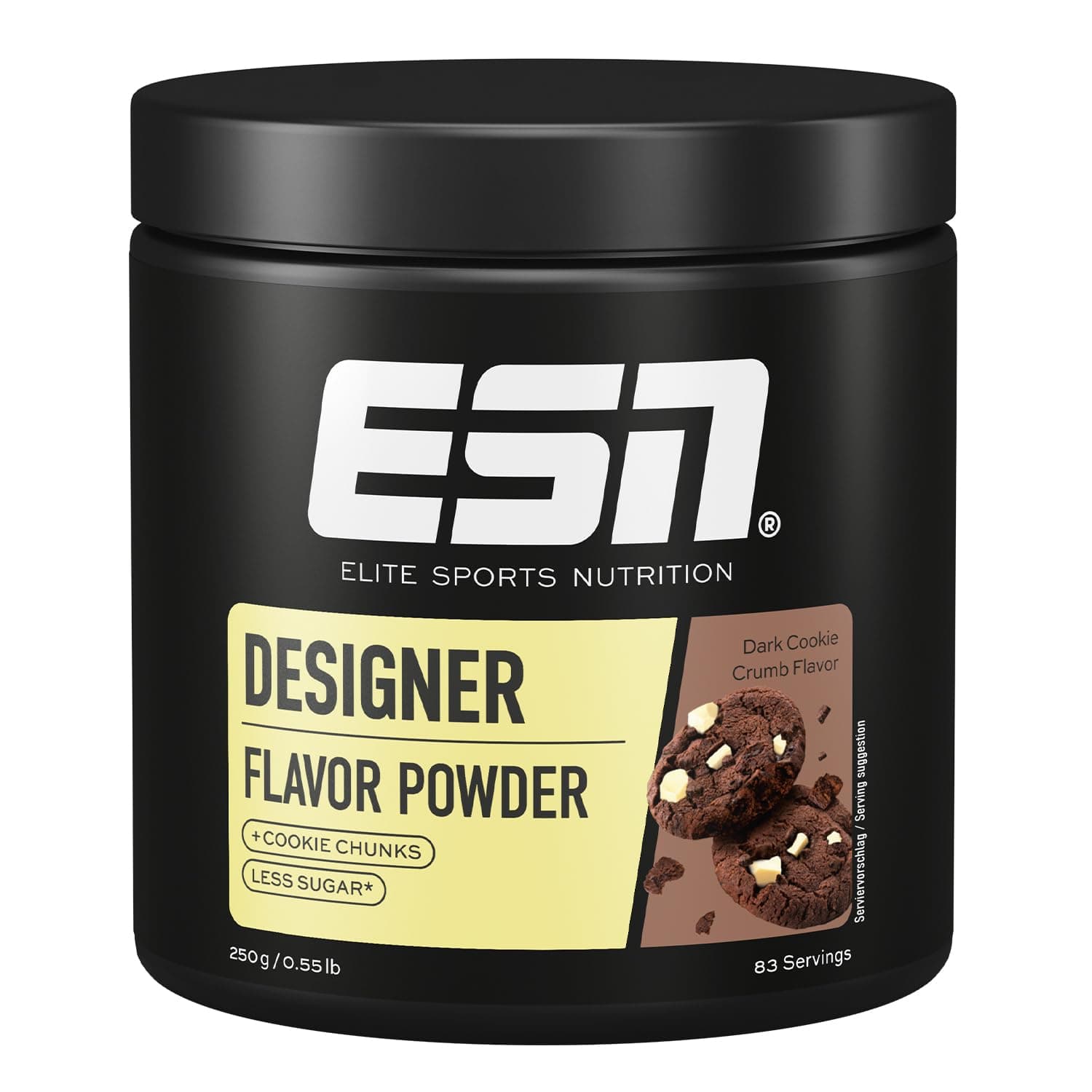 ESN Designer Flavor Powder, Dark Cookie Crumb, 250 g, Geschmackspulver zum Süßen, ohne viel Zucker und Kalorien - made in Germany Dark Cookie Crumb 250 g (1er Pack)