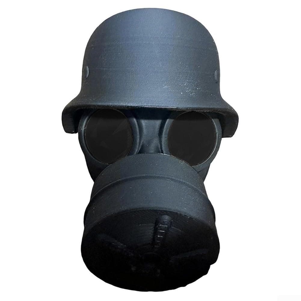 Einzigartige Abdeckung für Anhängerkupplung mit Stahlhelm und Gasmaske, das Fahrzeugzubehör (schwarz)