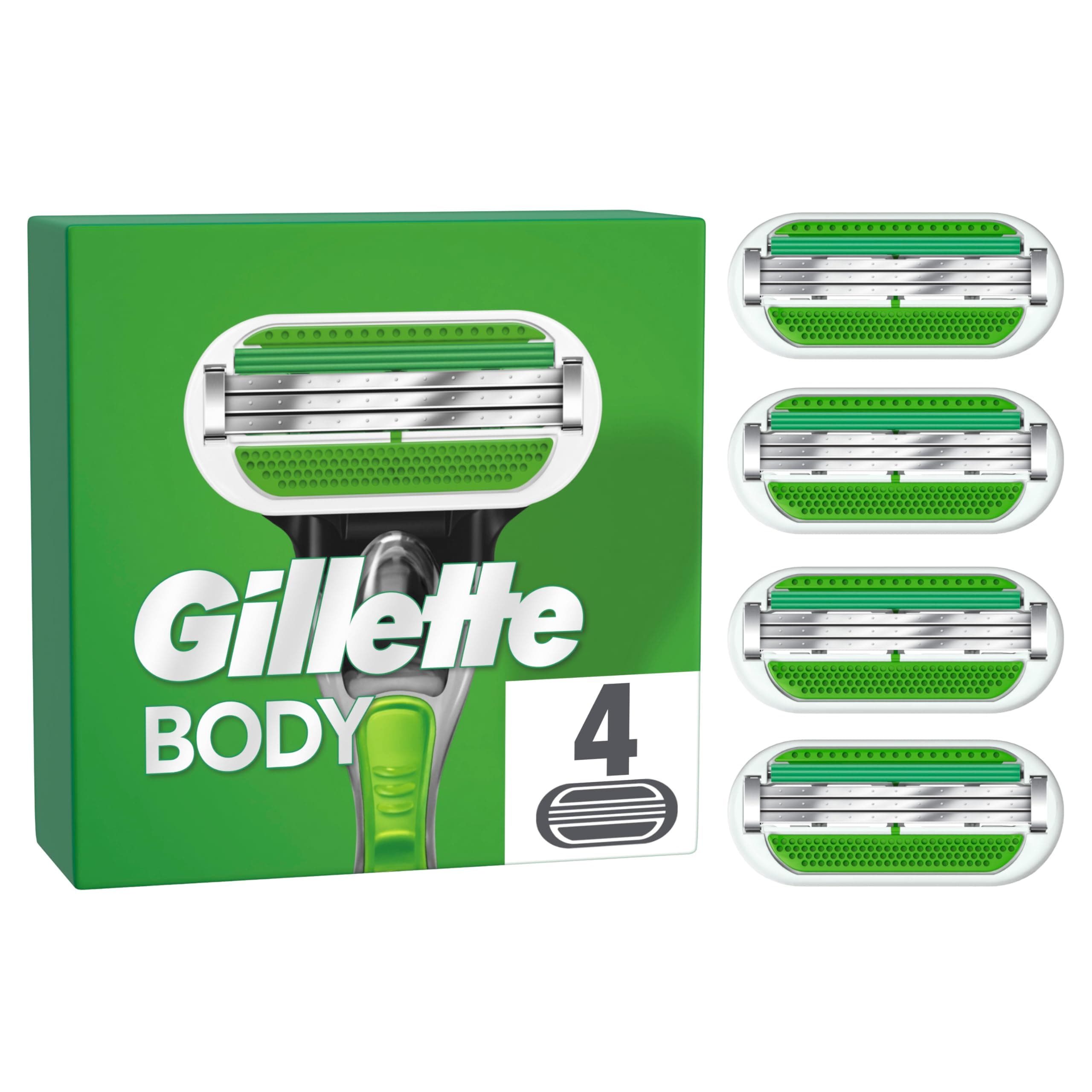 Gillette Body Herren, 4 Rasierklingen mit 3-fach Klinge 4 stück (1er Pack)