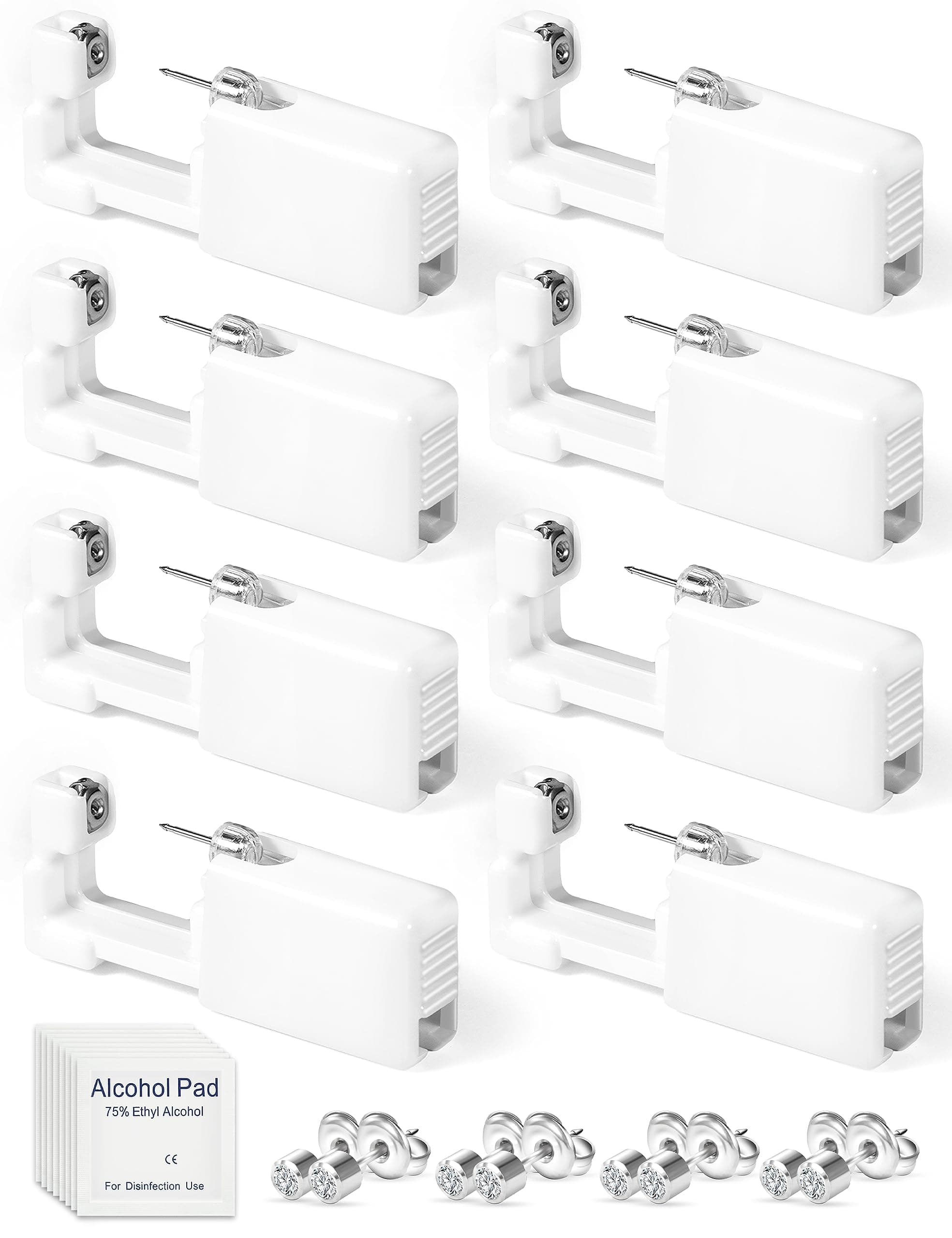 Yiorxu 8 Stück Ohrlochpistole,Piercing Set Einweg Steril Sicherheits Ohrringe Selber Stechen, Piercing Pistole Studs für Damen Herren Mädchen Jungen