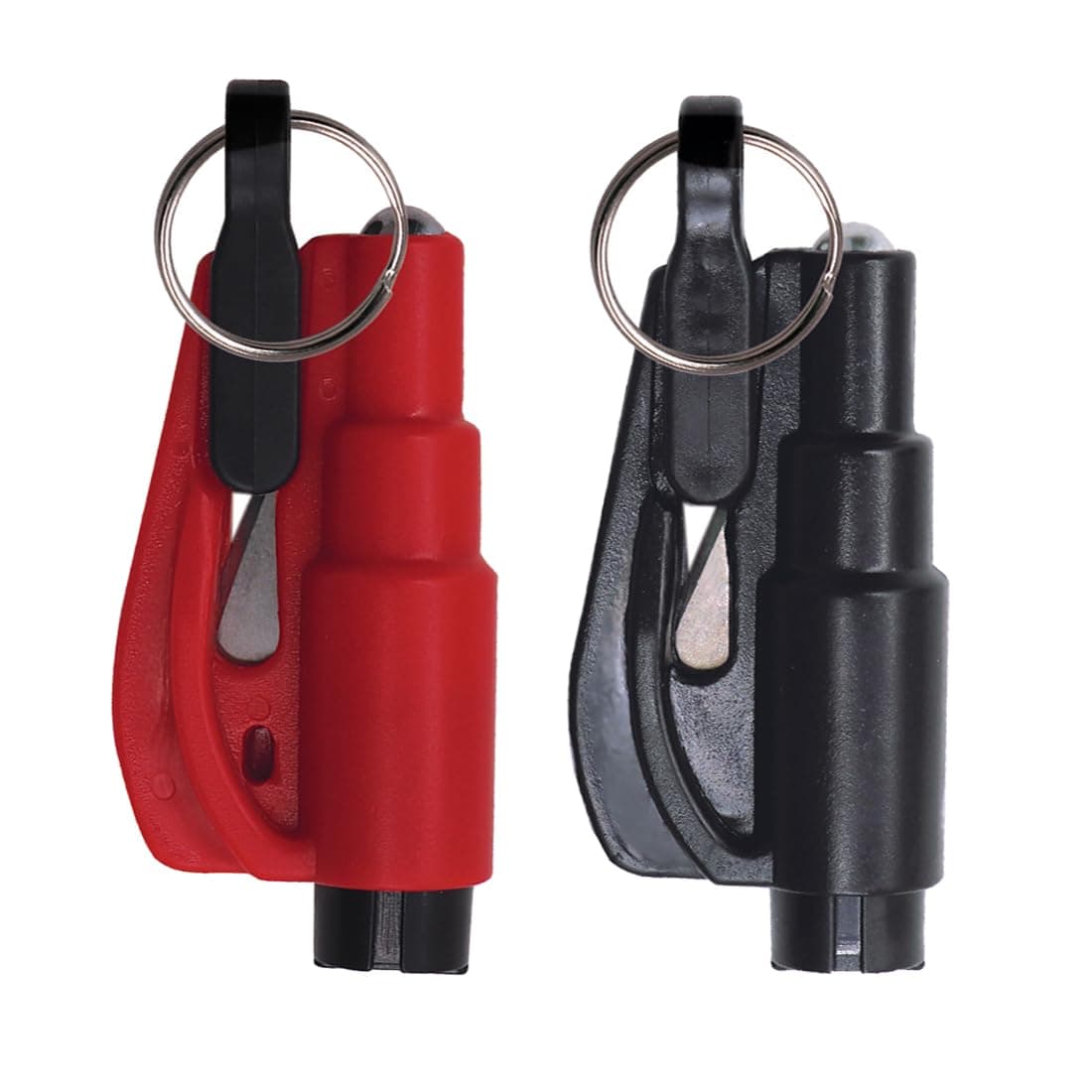 GXGM 2 Stück Autofensterbrecher-Werkzeug als Sicherheitsgurtschneider, Glasbrecher und Sicherheitsgurtschneider, Notfall(Rot und Schwarz)