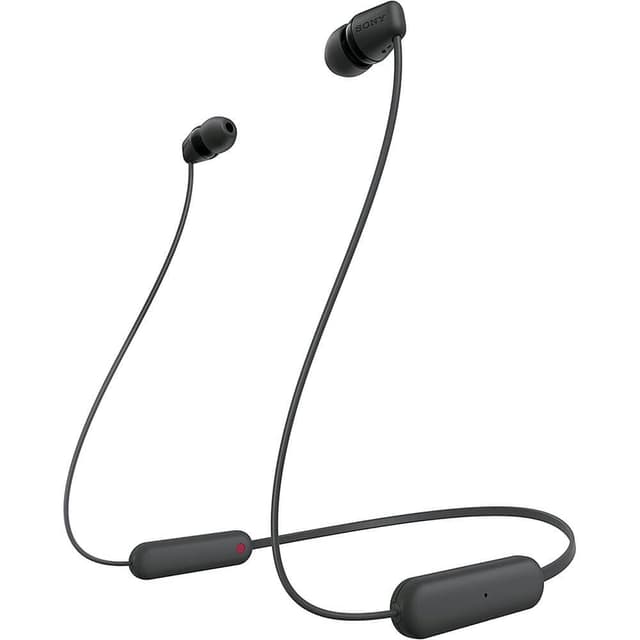 Sony WI C100 Wireless In Ear Bluetooth Kopfhörer mit eingebautem Mikrofon, schwarz, WIC100/B, WI-C100-Black, Small (Generalüberholt)