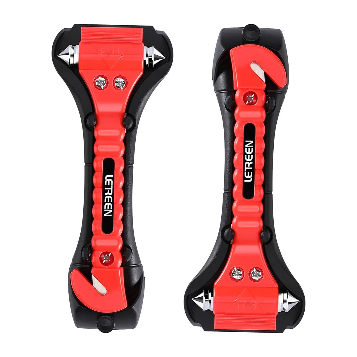 LETREEN 2 Stück Gurtschneider Notfallhammer fürs Auto, Sicherheits Hammer Nothammer mit Auto fensterbrecher und Sicherheits gurtschneider, Sicherheitshammer mit Gurtmesser fürs Bus, PKW