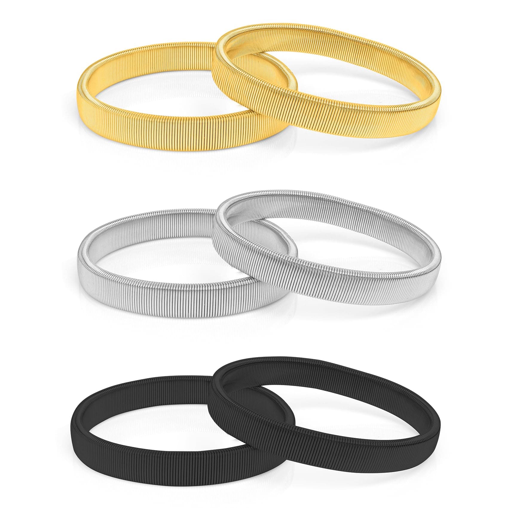 Ärmelhalter,Ärmelhalter Damen,Ärmelhalter Herren,Hemdhalter Herren,Hemd Ärmelhalter,Hemdhalter,Hemd Halter,Anti-Rutsch-Hemd ärmelhalter,Ärmelhalter Herren Metall,Ärmelhalter Herren Silber,Hemd-Armband Gold+silber+schwarz 3