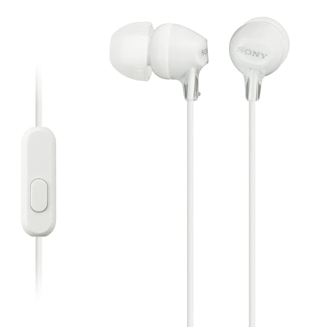 Sony MDR-EX15AP In-Ear-Kopfhörer (mit Headsetfunktion, integriertes Mikrofon) weiß (Generalüberholt) Headset Single Weiß
