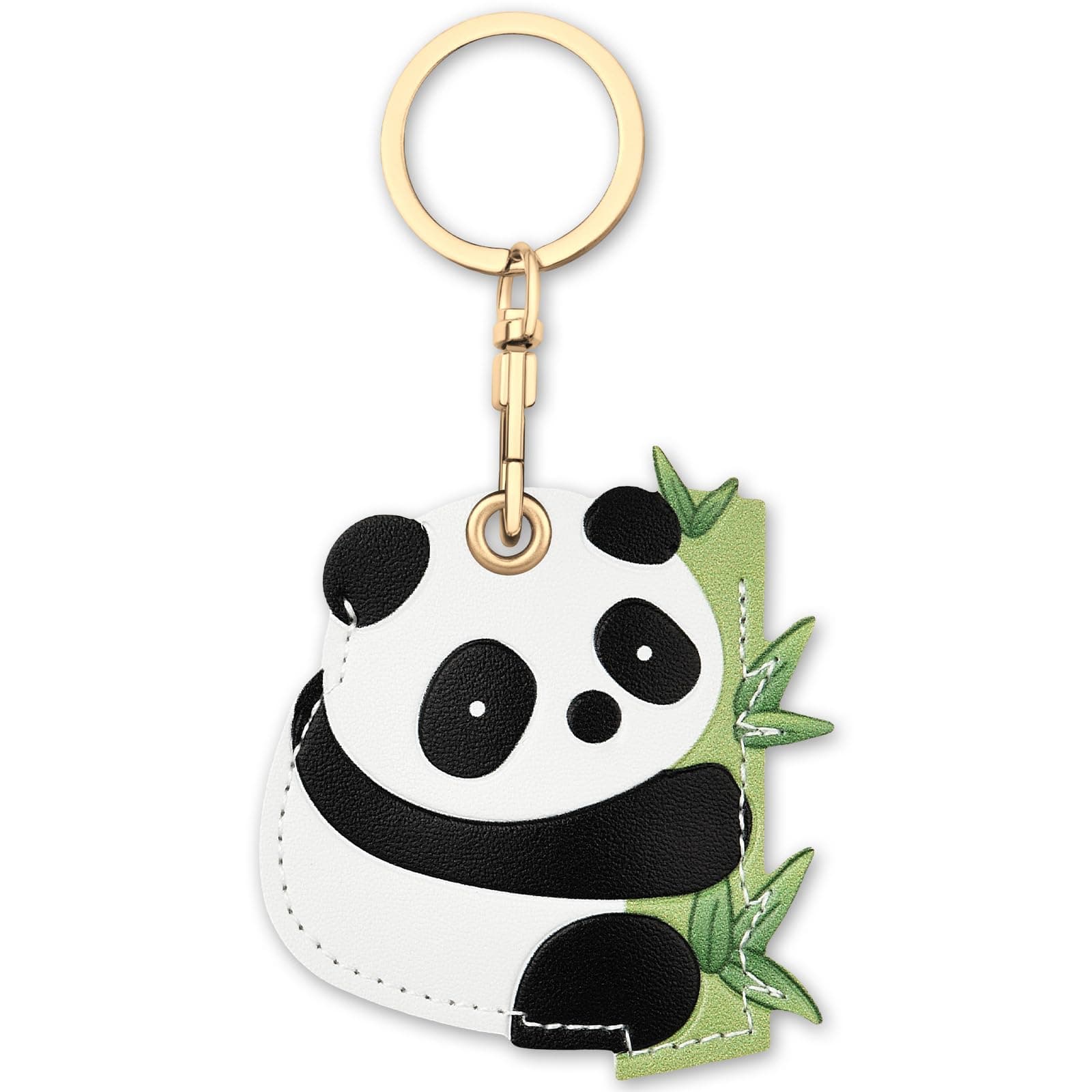 AXFEE AirTag Schutzhülle, Leder Keyring Schutzhülle Kompatibel mit AirTags, Leder Keyring für AirTag, Mini AirTags Case, Leder Hülle Schlüsselanhänger Case, Cover mit Schlüsselanhänger Panda #2 Tiere Angebot bei HelloDeals