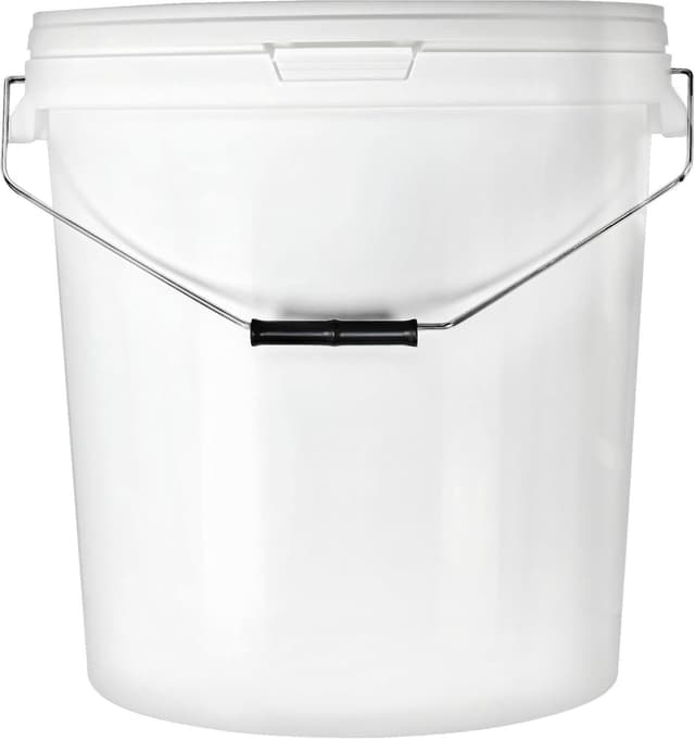 BenBow - Eimer mit Deckel 20l weiß 1x 20 Liter - lebensmittelecht stabil luftdicht auslaufsicher geruchsneutral - Aufbewahrungsbehälter aus Kunststoff - Metalgriff - Rissfester Griff, leer - zur Hause 20 Liter 1