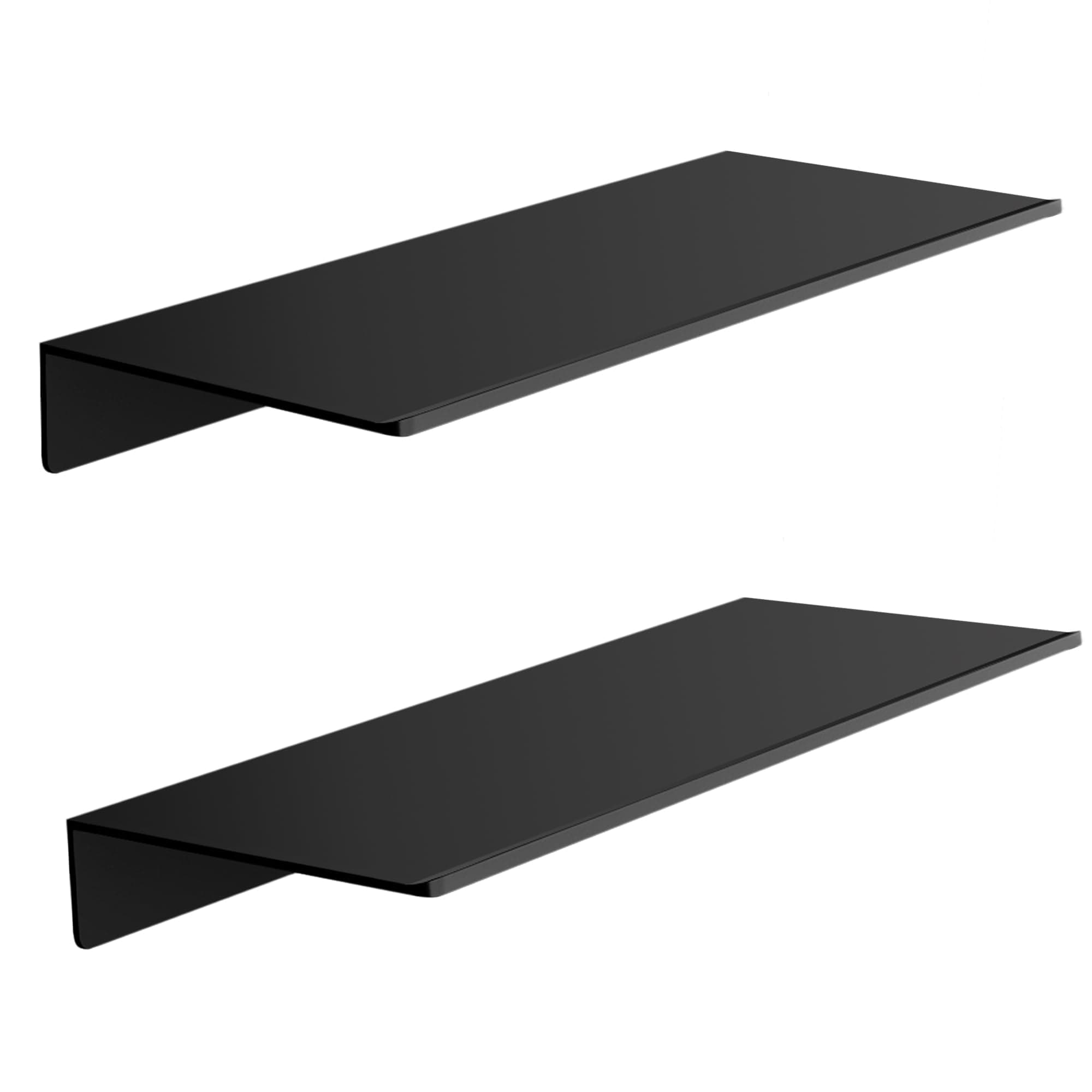 HNVNER Wandregal Metall Schwarz mi 2er-Set, Länge 30CM Wand Regal für Badezimmer, Schweberegal Display-Regale für Wand Dekorative für Wohnzimmer, Schlafzimmer, Flur, Büro, Duschregal Schwarz 30 x 12.5 cm