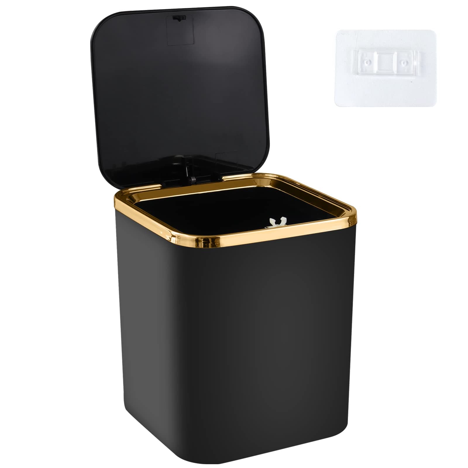 Senbaler Klein Tisch Mülleimer mit Deckel 2.8L,Mini Tischabfalleimer für Esszimmer,Bäd,Büros,Schlafzimmer,ABS,Leichter Luxus (Schwarz) Angebot bei HelloDeals