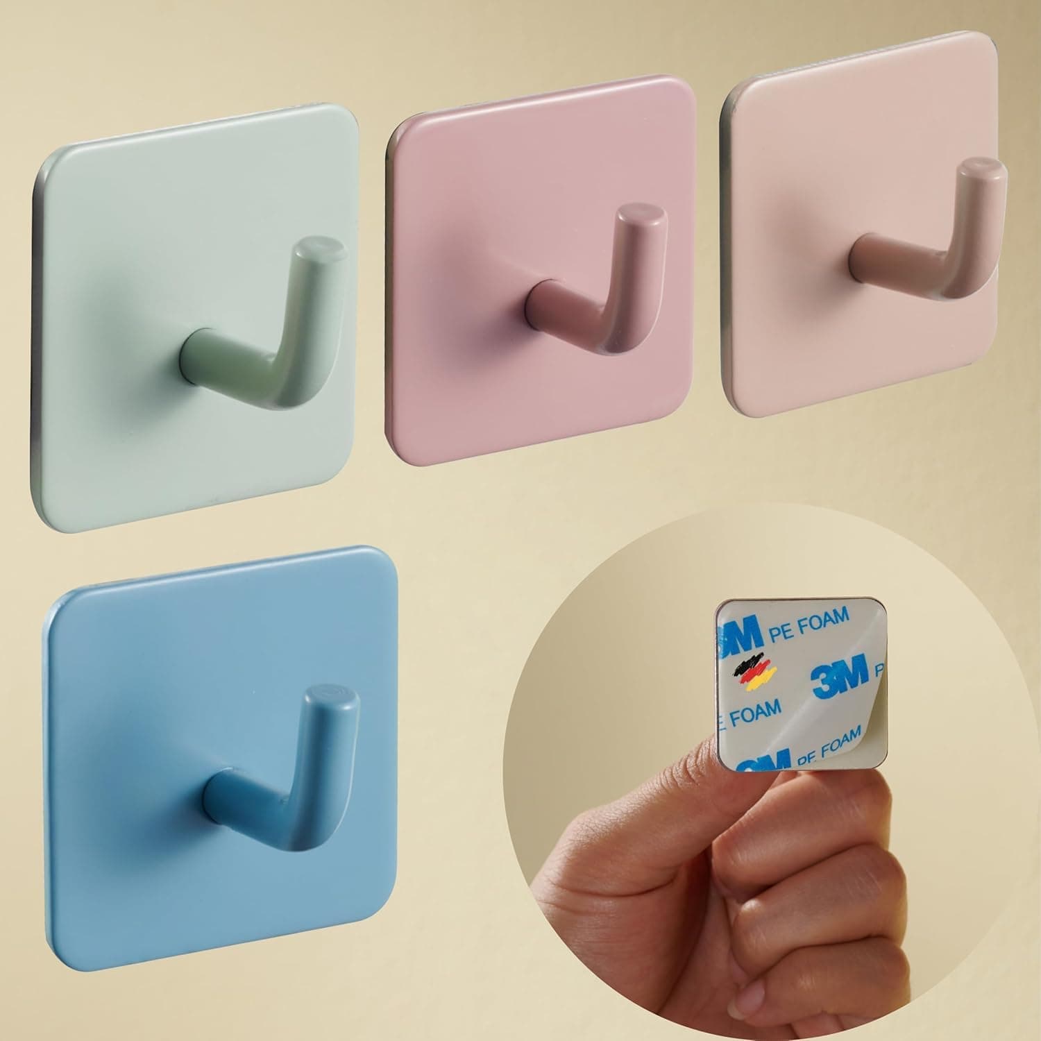 DEKAZIA® 4 Kleiderhaken Kinder bunt | Garderobenhaken Kinder Kindergarderobe Haken Kindergarderobe Haken Wandhaken Kinder Kleiderhaken Kinderzimmer Klebehaken Kinder Haken Garderobe Kinderhaken Bunt 4 Haken