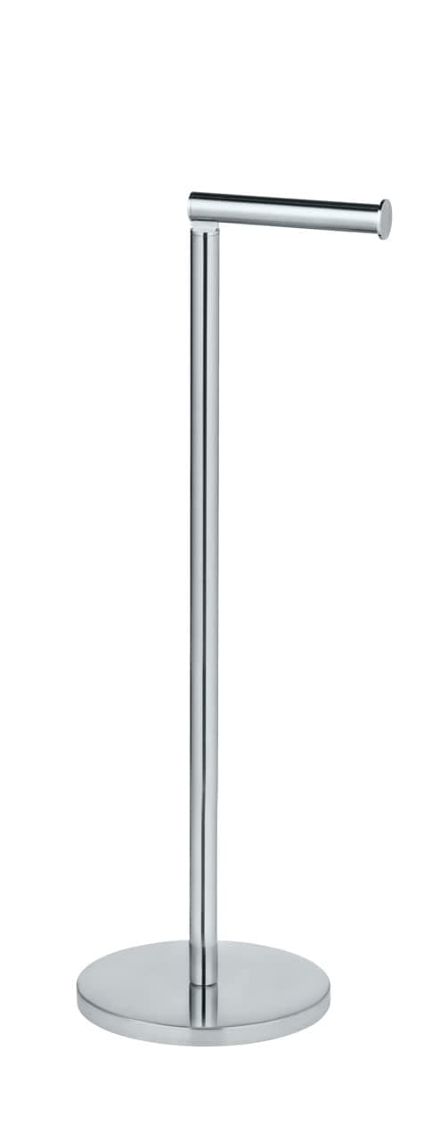 WENKO Stand Toilettenpapierhalter 2-in-1, platzsparender Rollenhalter aus Edelstahl, für bis zu 4 Ersatzrollen, 21 x 55 x 17 cm Glänzend