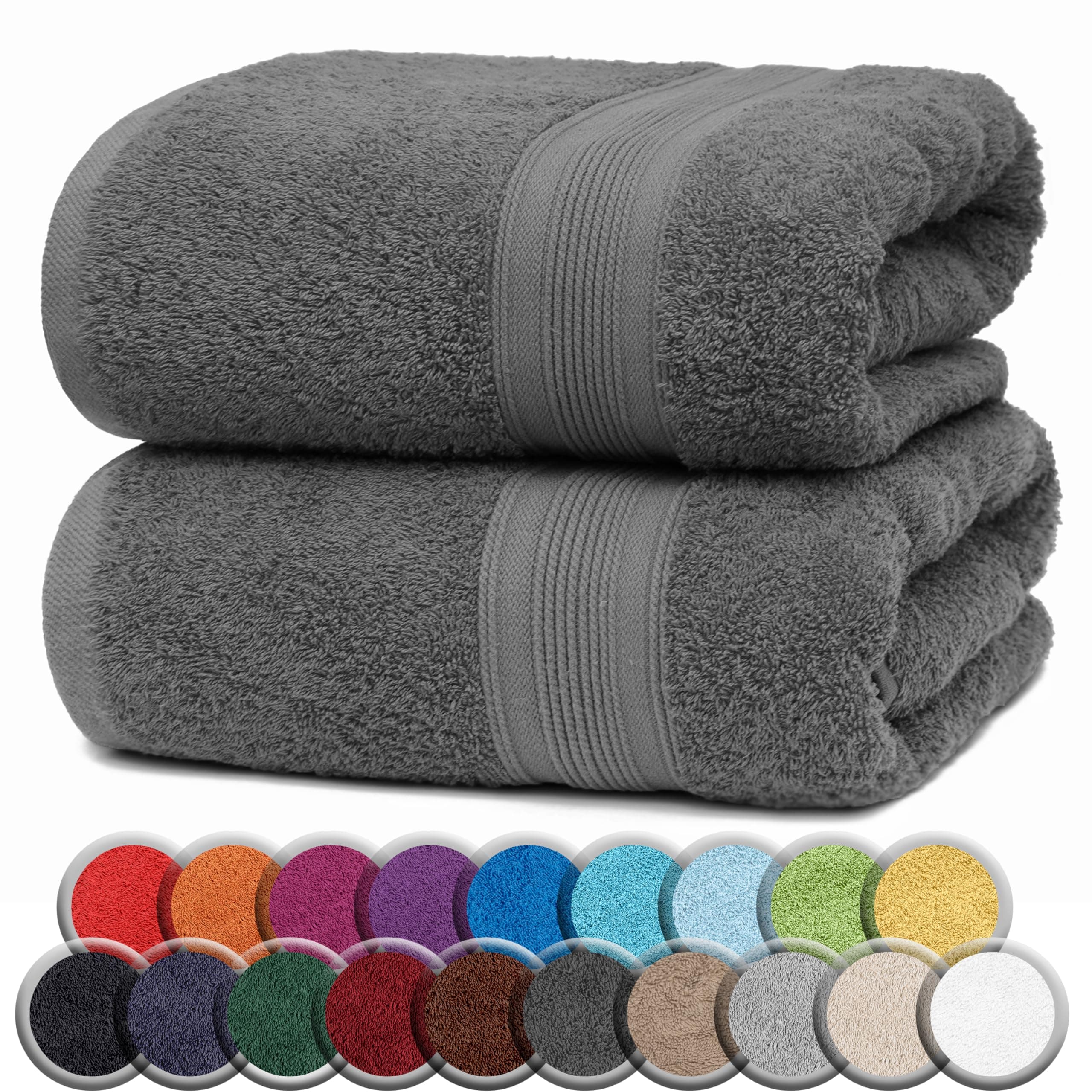 NatureMark 2er Pack SAUNATÜCHER Premium Qualität 80x200cm SAUNATUCH Sauna-Handtuch 100% Baumwolle Farbe: Anthrazit Grau Anthrazit Grau 2er Pack - 80x200 cm