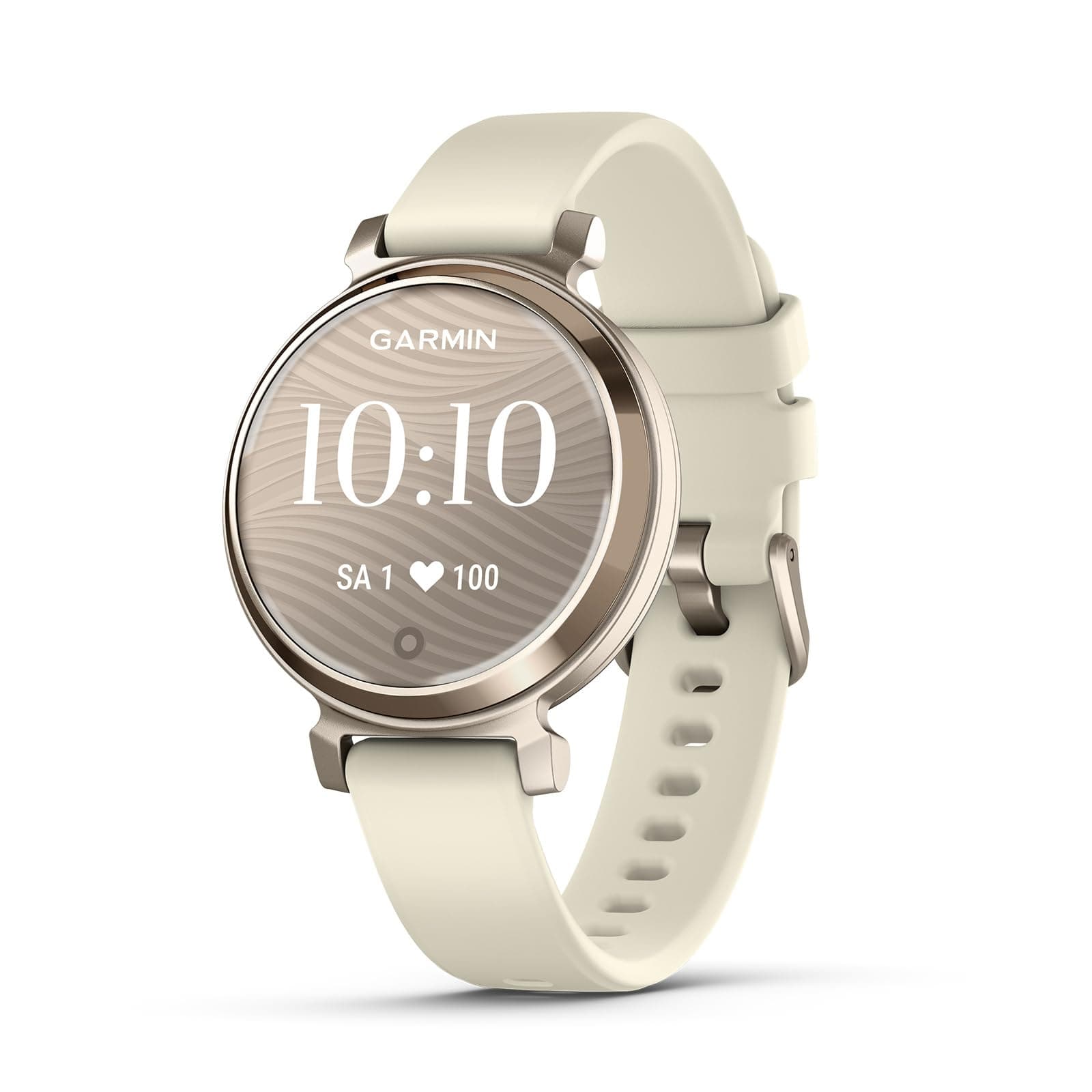 Garmin Lily 2, modische Smartwatch mit hochwertiger Lünette, Gesundheits- & Fitnessdaten für Frauen, 2,54cm Touchdisplay, Smart Notifications & bis zu 5 Tagen Akkulaufzeit Cream Gold