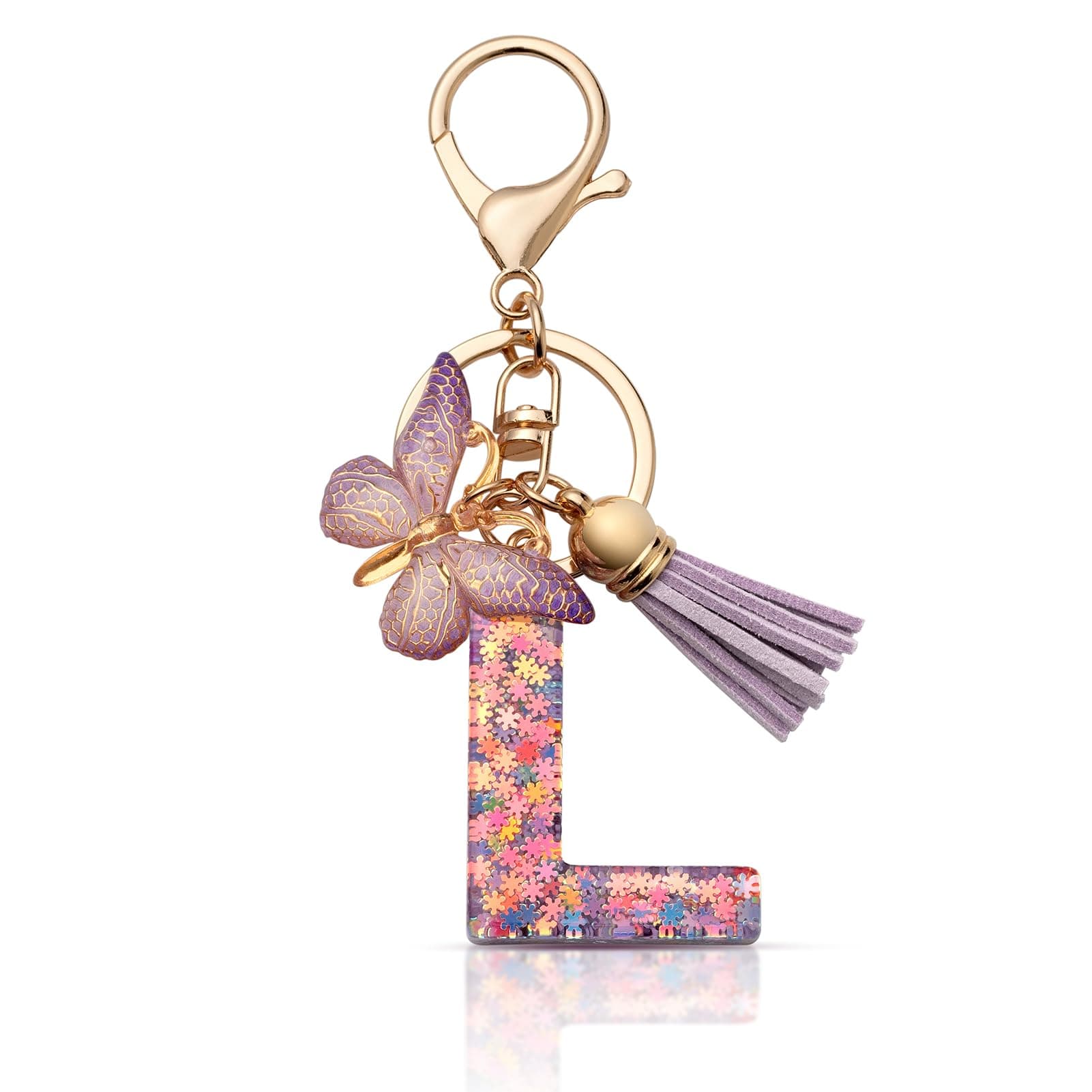 CHUQING Schlüsselanhänger mädchen Schlüsselanhänger Buchstabe Schlüssel Anhänger Schmetterling Schlüsselanhänger mit Anfangsbuchstaben Frauen Keychain Geschenk