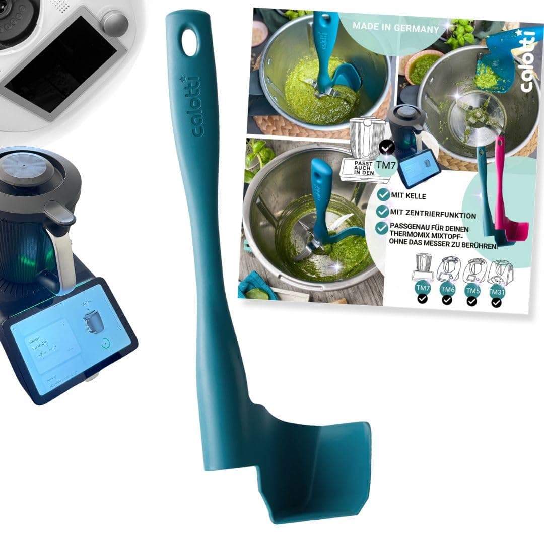 Calotti® Drehkellenspatel für Thermomix® TM5®,TM6®,TM7® und TM31® zum Entnehmen, Schöpfen und Portionieren TM5,TM6,TM7 und TM31 Petrol