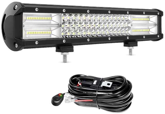 Willpower 23 Zoll 324W LED Arbeitsscheinwerfer Bar mit 12V Kabelbaum, led balken für Auto Bagger Anhänger Traktoren LKW SUV offroad 23 Zoll 324W + Verdrahtung